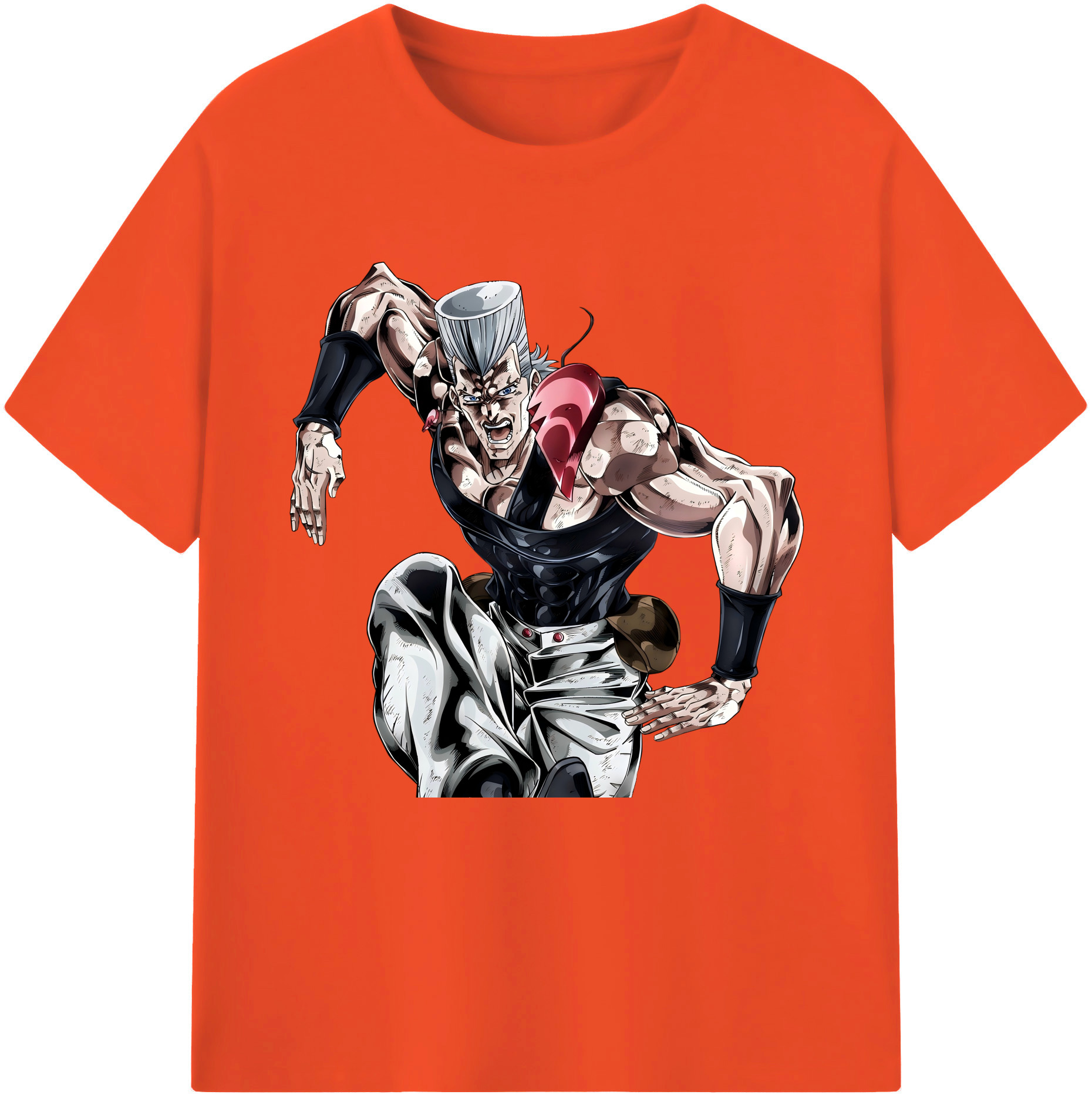（画像用） ジョジョの奇妙な冒険 ジャン＝ピエール?ポルナレフ JoJo's Bizarre Adventure Jan Pierre Polnareff 綿100％半袖Tシャツ（フロントプリント）