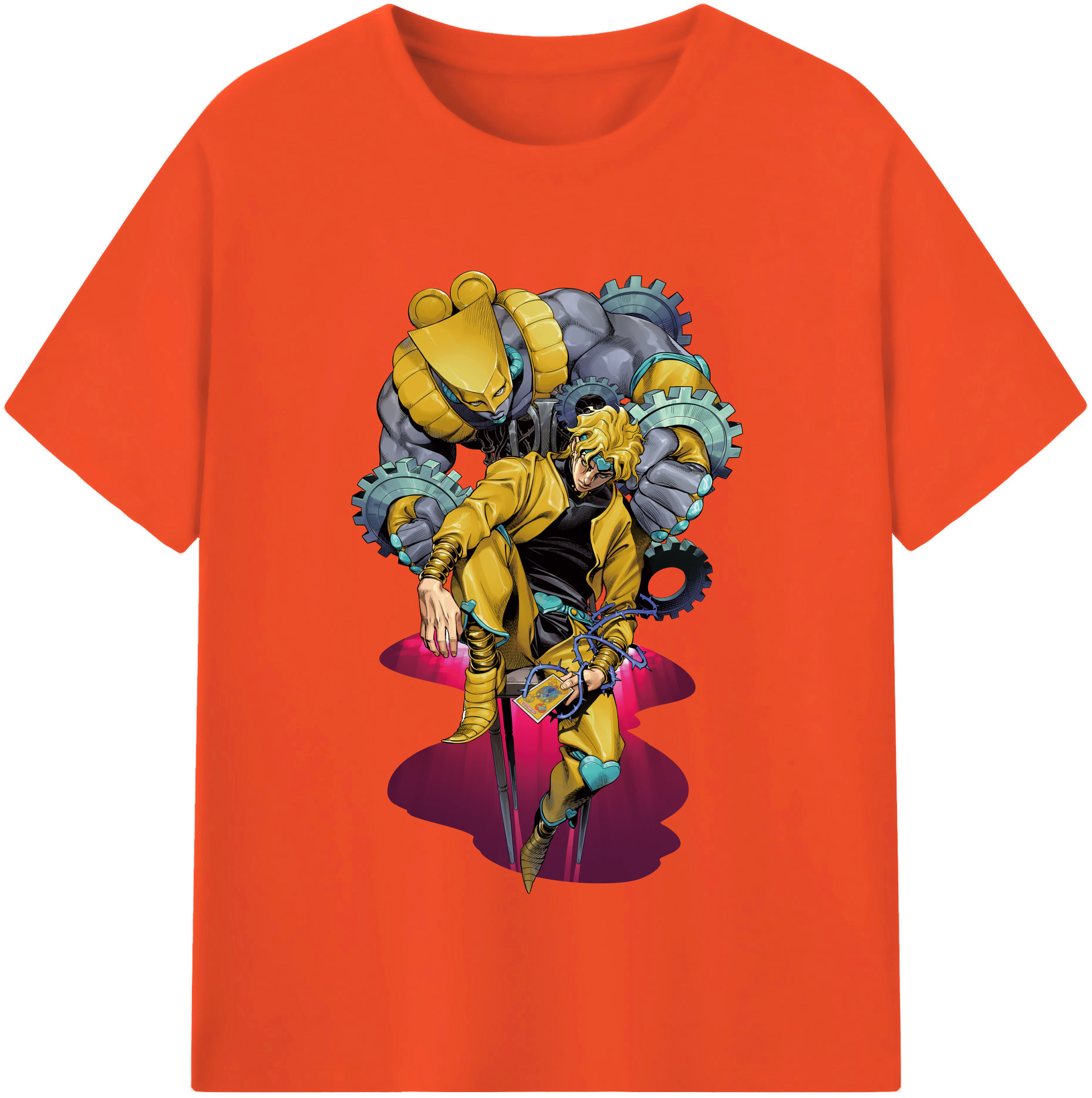 （画像用） ジョジョの奇妙な冒険 ディオ?ブランドー JoJo's Bizarre Adventure Dio Brando 綿100％半袖Tシャツ（フロントプリント）