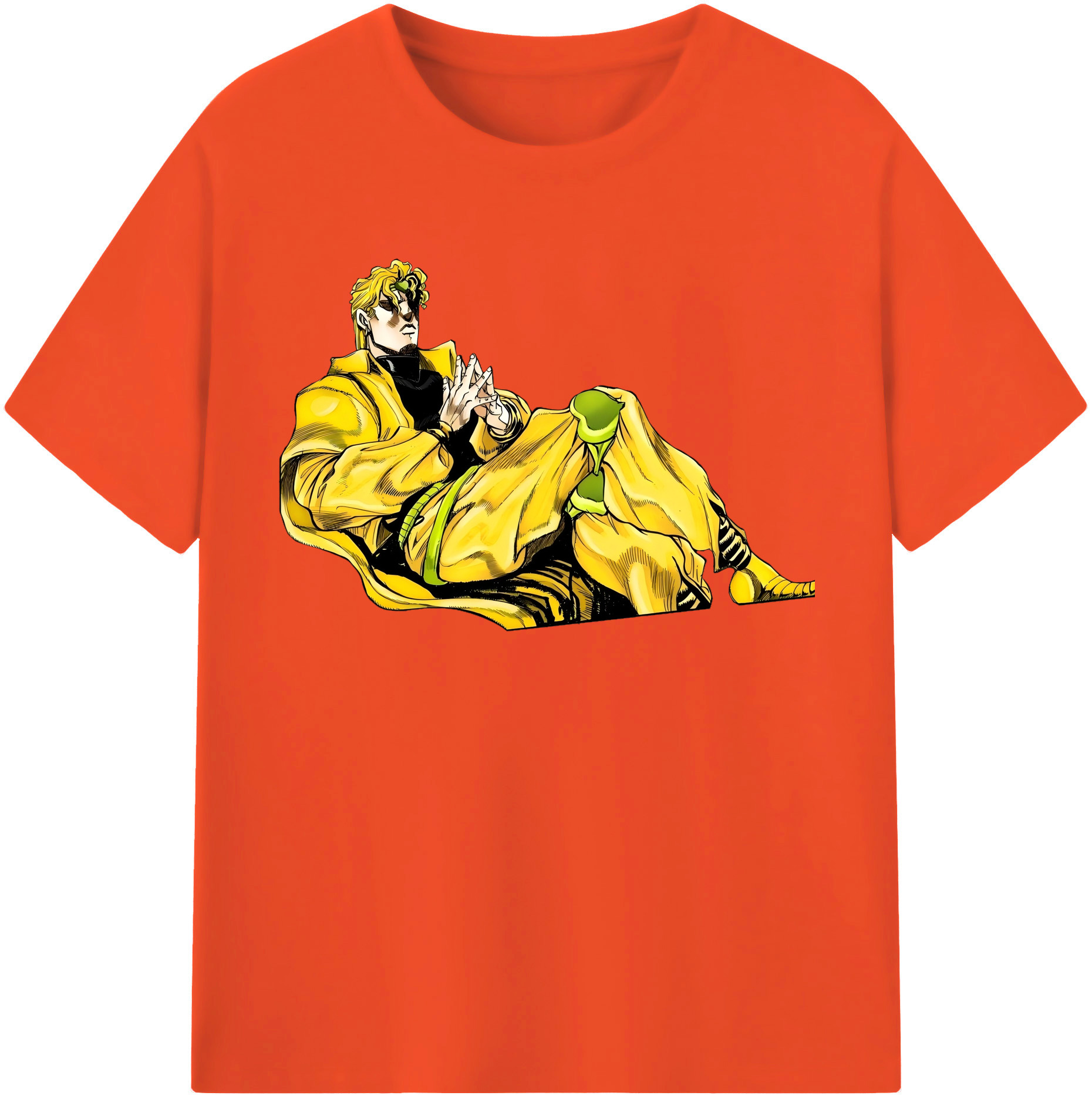 （画像用） ジョジョの奇妙な冒険 ディオ?ブランドー JoJo's Bizarre Adventure Dio Brando 綿100％半袖Tシャツ（フロントプリント）