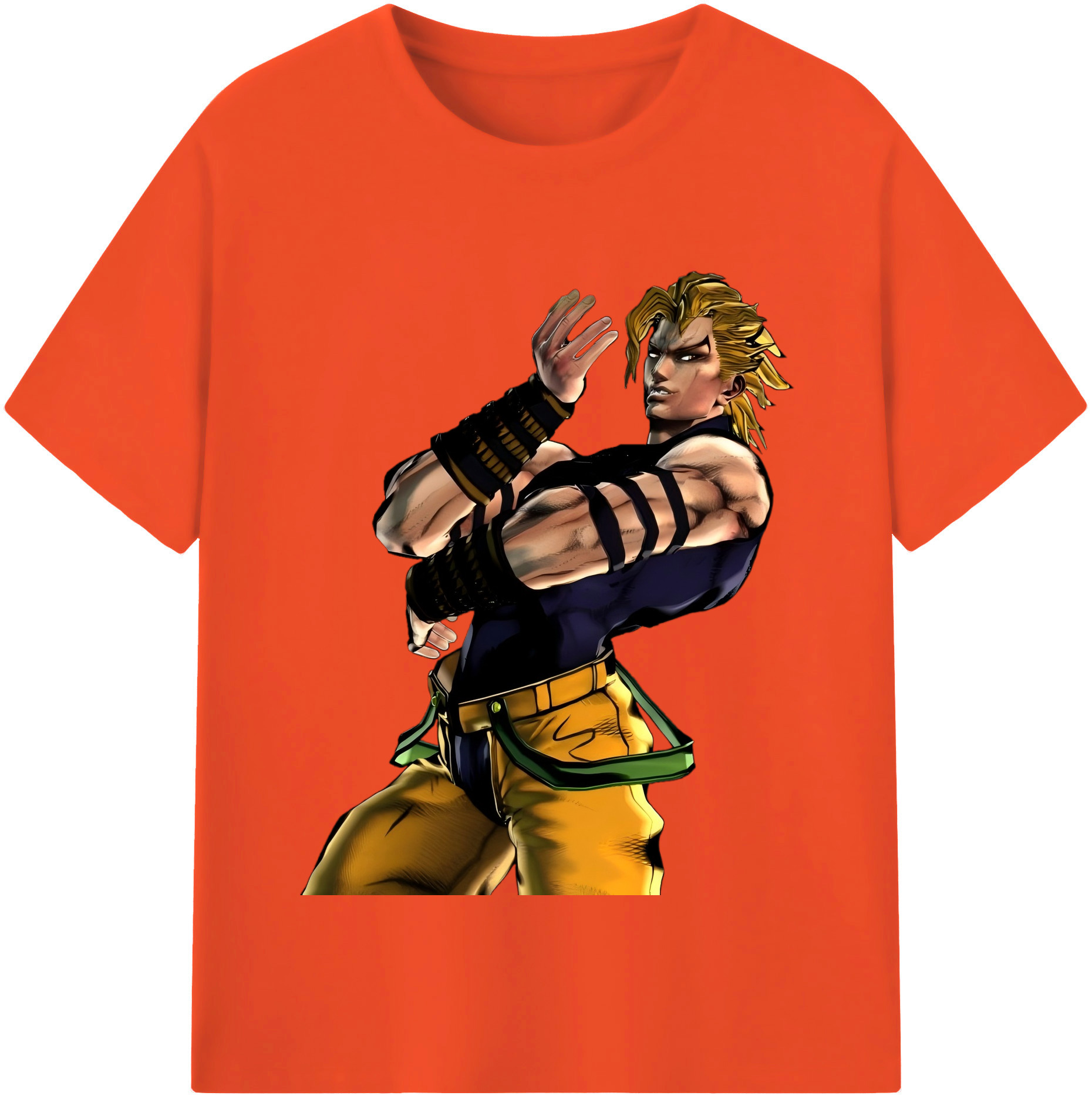 （画像用） ジョジョの奇妙な冒険 ディオ?ブランドー JoJo's Bizarre Adventure Dio Brando 綿100％半袖Tシャツ（フロントプリント）