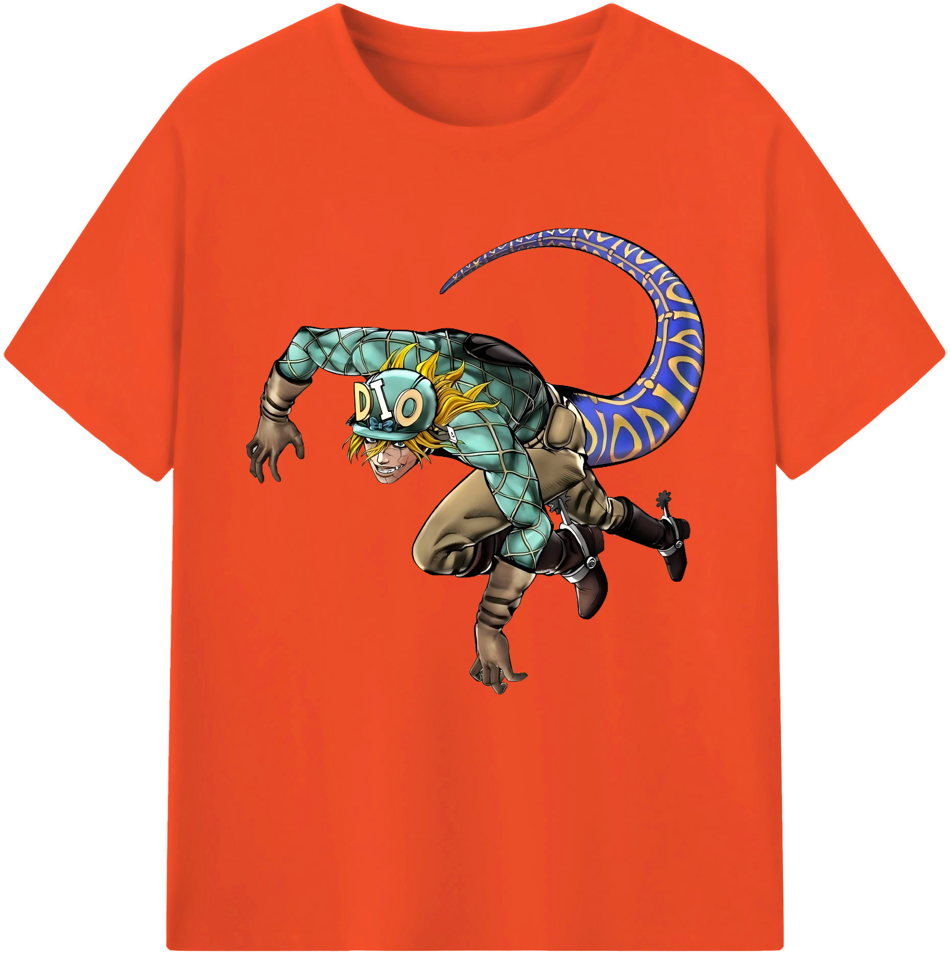 （画像用） ジョジョの奇妙な冒険 ディオ?ブランドー JoJo's Bizarre Adventure Dio Brando 綿100％半袖Tシャツ（フロントプリント）