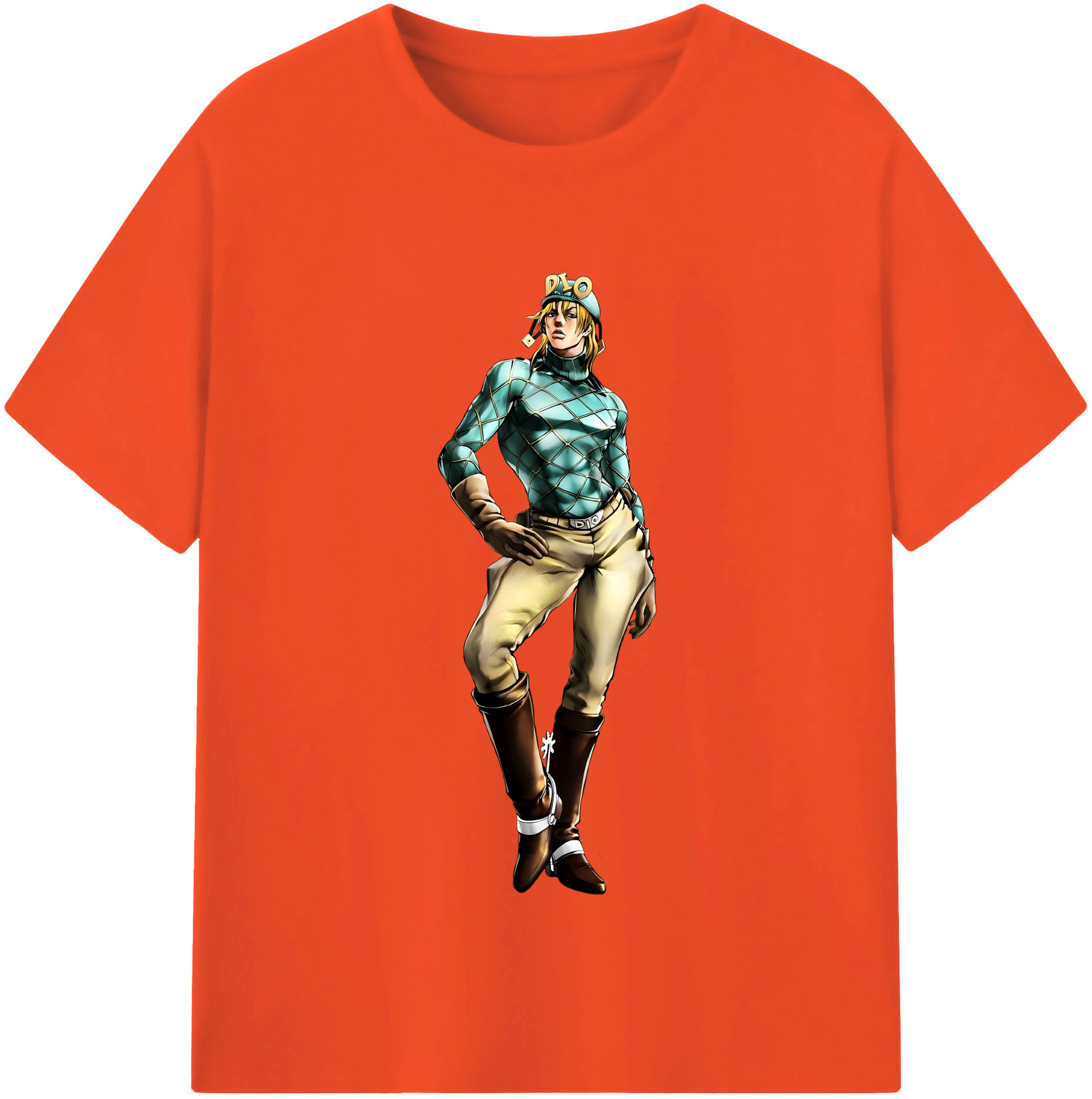 （画像用） ジョジョの奇妙な冒険 ディオ?ブランドー JoJo's Bizarre Adventure Dio Brando 綿100％半袖Tシャツ（フロントプリント）