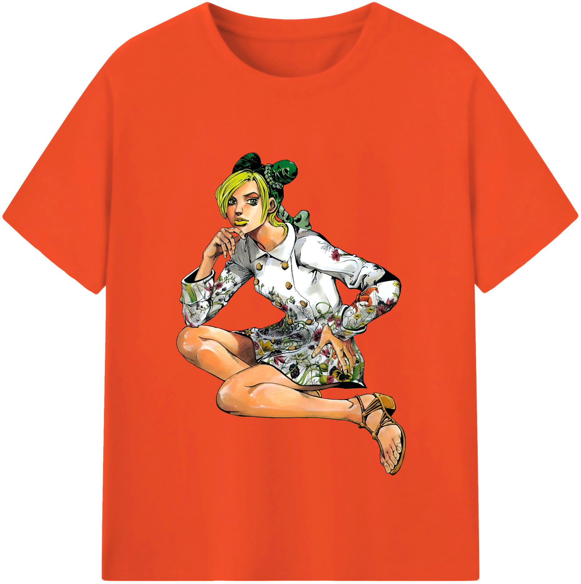 （画像用） "ジョジョの奇妙な冒険 くうじょう ジョリーン JoJo's Bizarre Adventure Jolyne Cujoh " 綿100％半袖Tシャツ（フロントプリント）