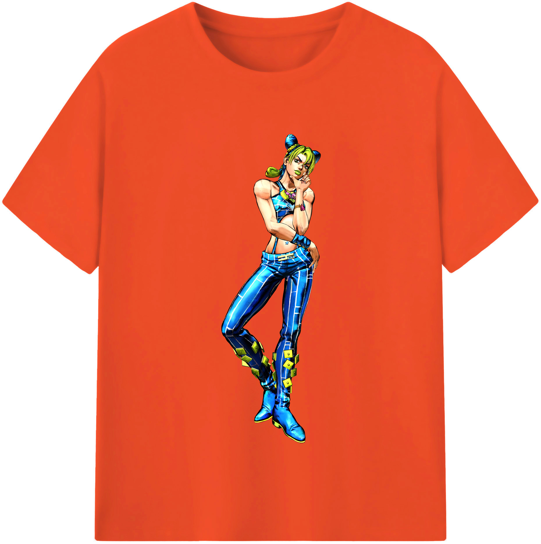（画像用） "ジョジョの奇妙な冒険 くうじょう ジョリーン JoJo's Bizarre Adventure Jolyne Cujoh " 綿100％半袖Tシャツ（フロントプリント）