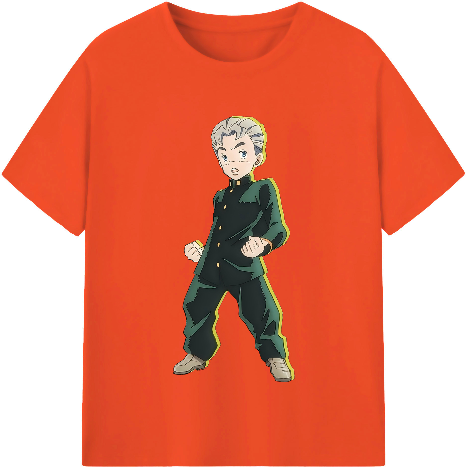 （画像用） ジョジョの奇妙な冒険 広瀨康一 JoJo's Bizarre Adventure Hirose Koichi 綿100％半袖Tシャツ（フロントプリント）