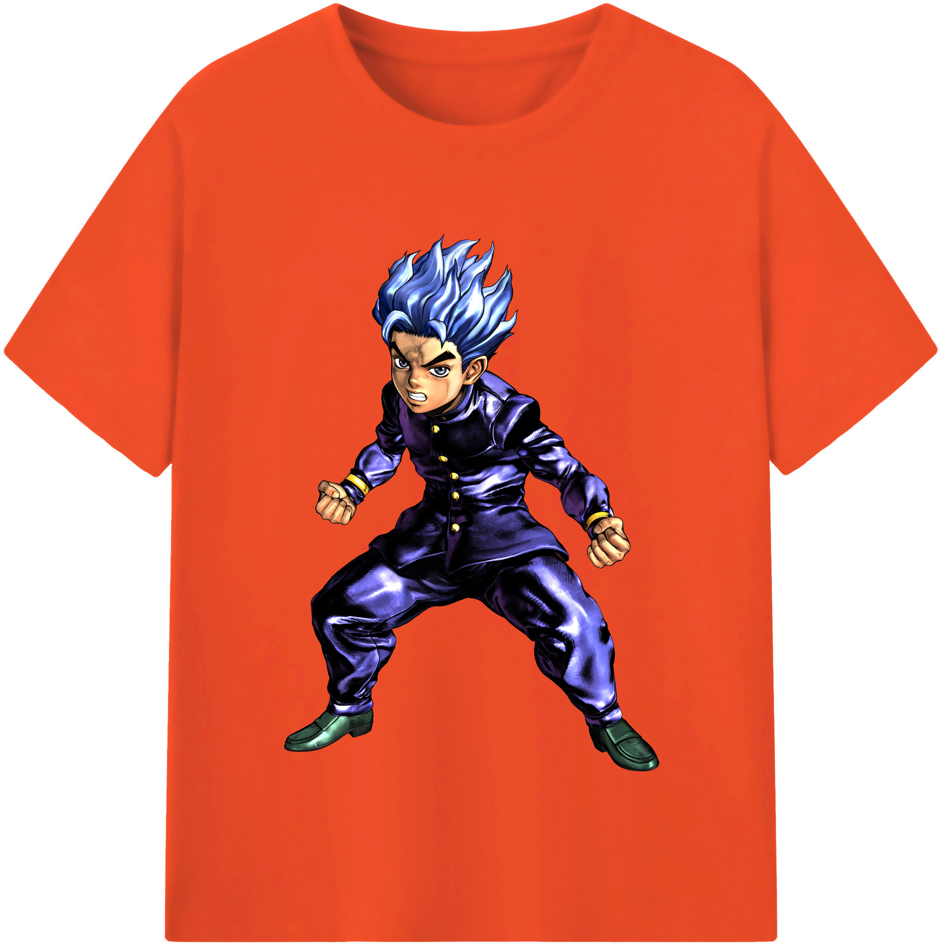 （画像用） ジョジョの奇妙な冒険 広瀨康一 JoJo's Bizarre Adventure Hirose Koichi 綿100％半袖Tシャツ（フロントプリント）