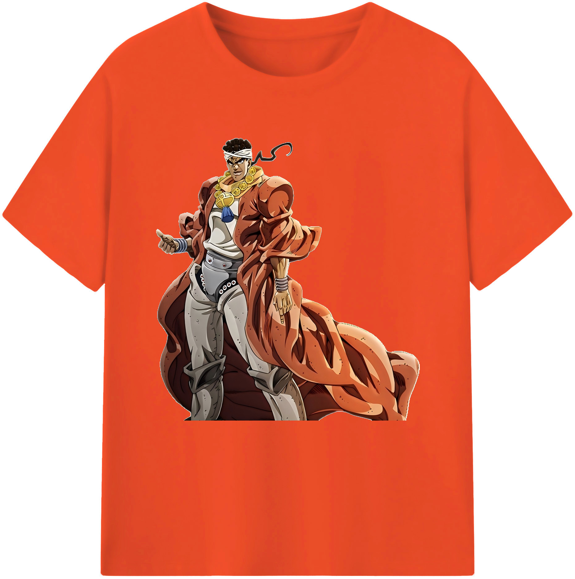 （画像用） ジョジョの奇妙な冒険 ムハンマド?アブドゥル JoJo's Bizarre Adventure Muhammad Avdol 綿100％半袖Tシャツ（フロントプリント）