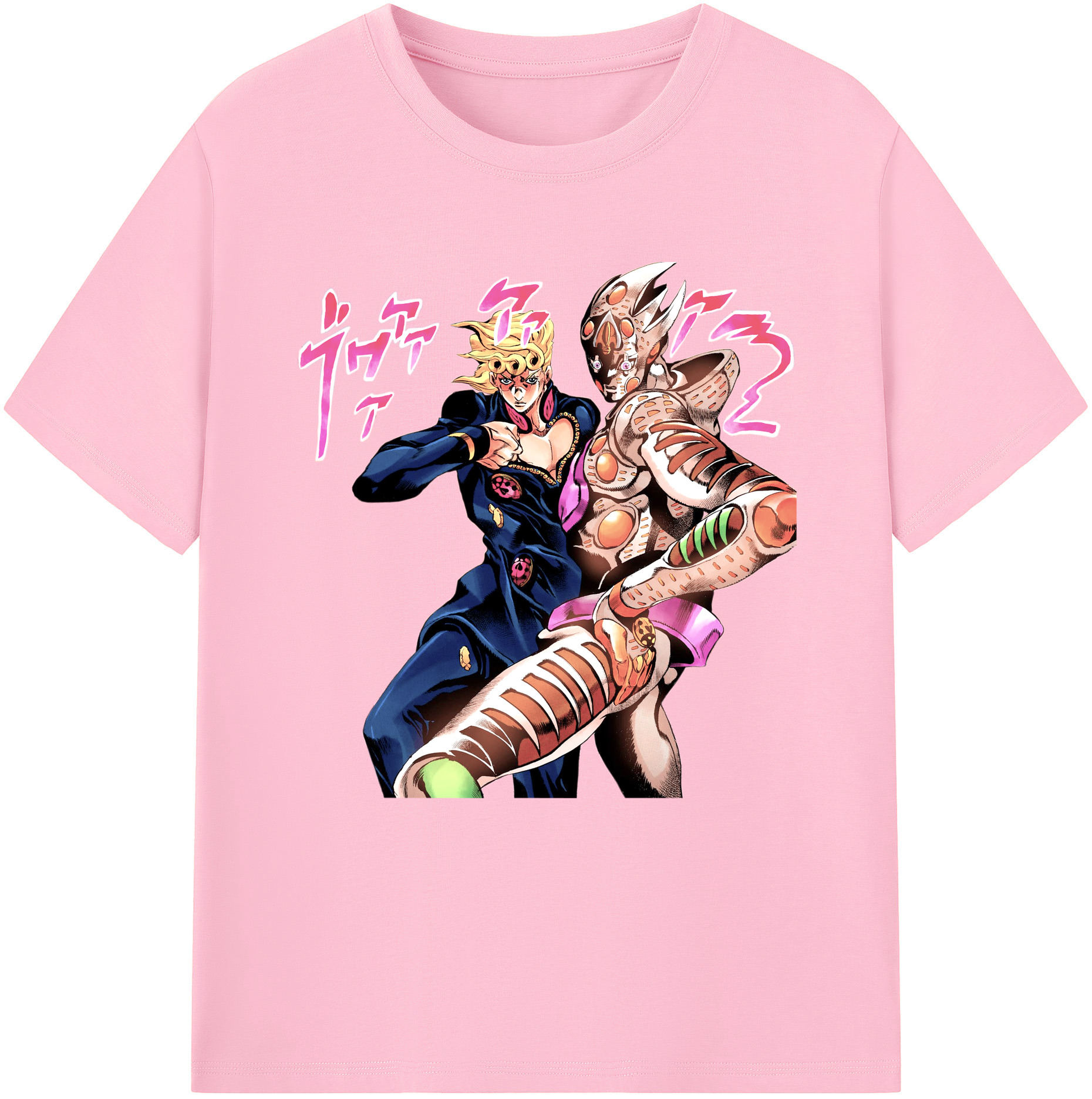 （画像用） ジョジョの奇妙な冒険 ジョルノ?ジョバァーナ JoJo's Bizarre Adventure Giorno Giovanna 綿100％半袖Tシャツ（フロントプリント）