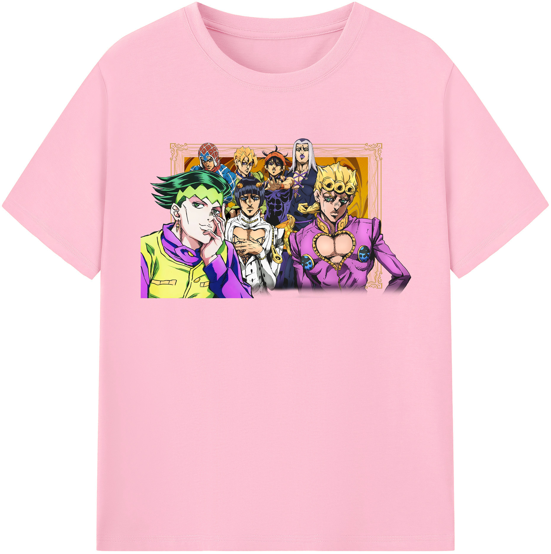 （画像用） ジョジョの奇妙な冒険 ジョルノ?ジョバァーナ JoJo's Bizarre Adventure Giorno Giovanna 綿100％半袖Tシャツ（フロントプリント）