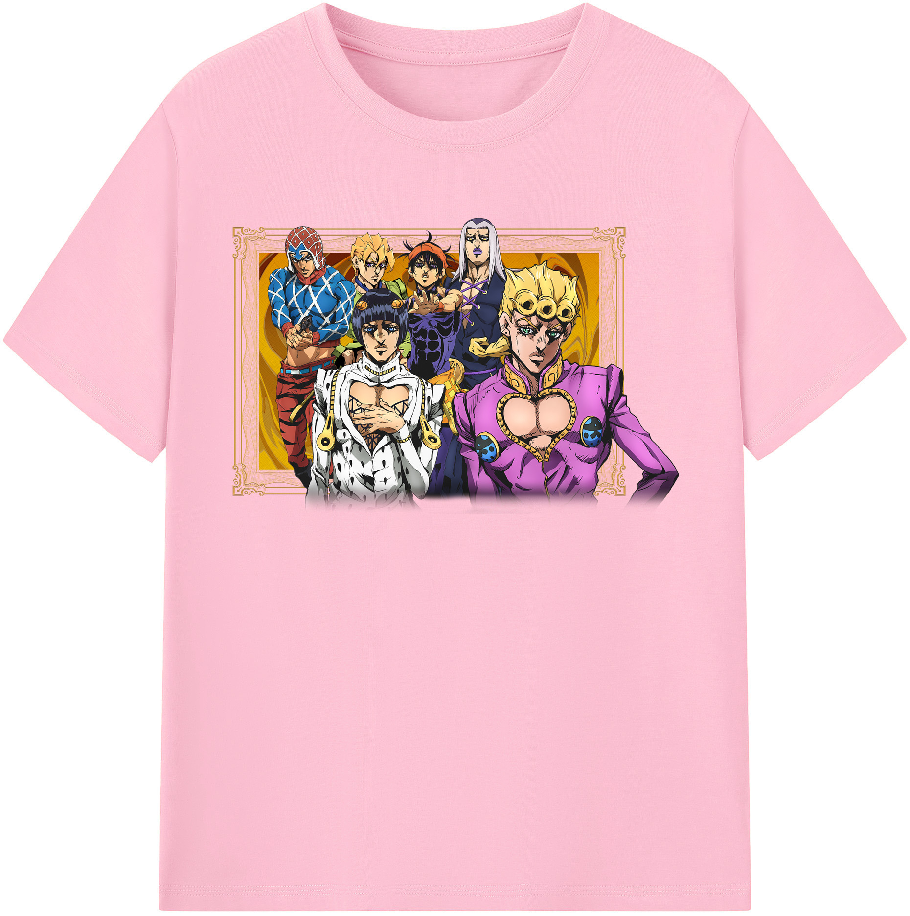 （画像用） ジョジョの奇妙な冒険 ジョルノ?ジョバァーナ JoJo's Bizarre Adventure Giorno Giovanna 綿100％半袖Tシャツ（フロントプリント）
