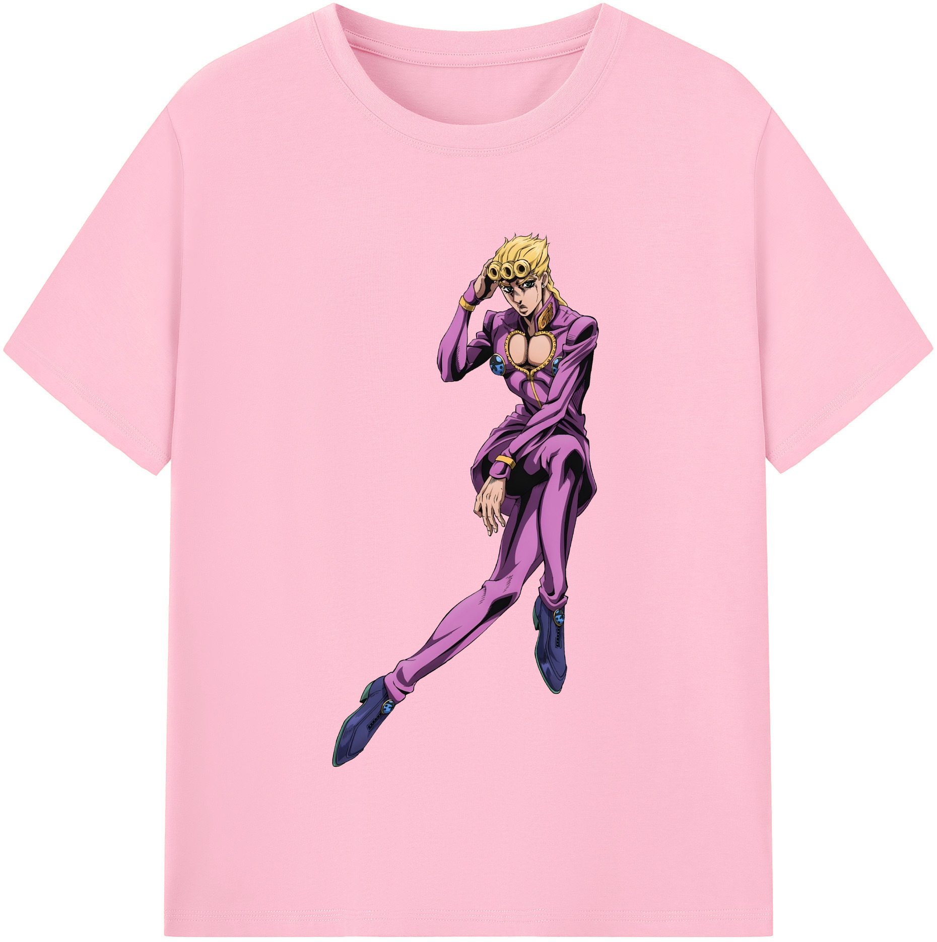 （画像用） ジョジョの奇妙な冒険 ジョルノ?ジョバァーナ JoJo's Bizarre Adventure Giorno Giovanna 綿100％半袖Tシャツ（フロントプリント）
