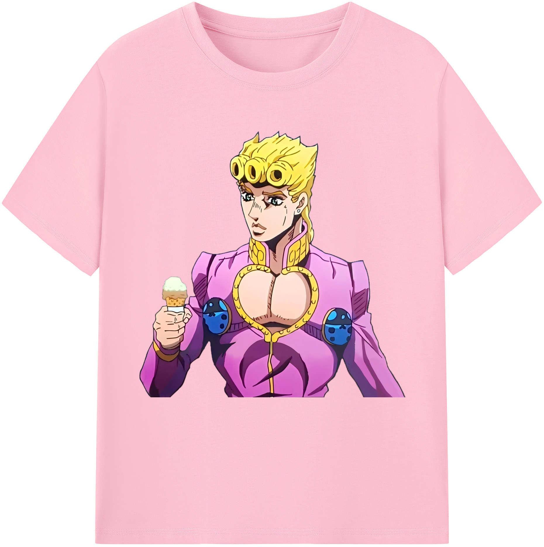 （画像用） ジョジョの奇妙な冒険 ジョルノ?ジョバァーナ JoJo's Bizarre Adventure Giorno Giovanna 綿100％半袖Tシャツ（フロントプリント）