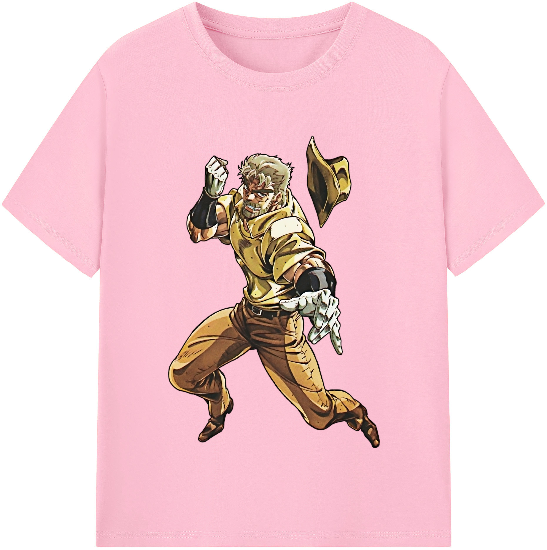 （画像用） ジョジョの奇妙な冒険 ジョセフ?ジョースター JoJo's Bizarre Adventure Joseph Joestar 綿100％半袖Tシャツ（フロントプリント）