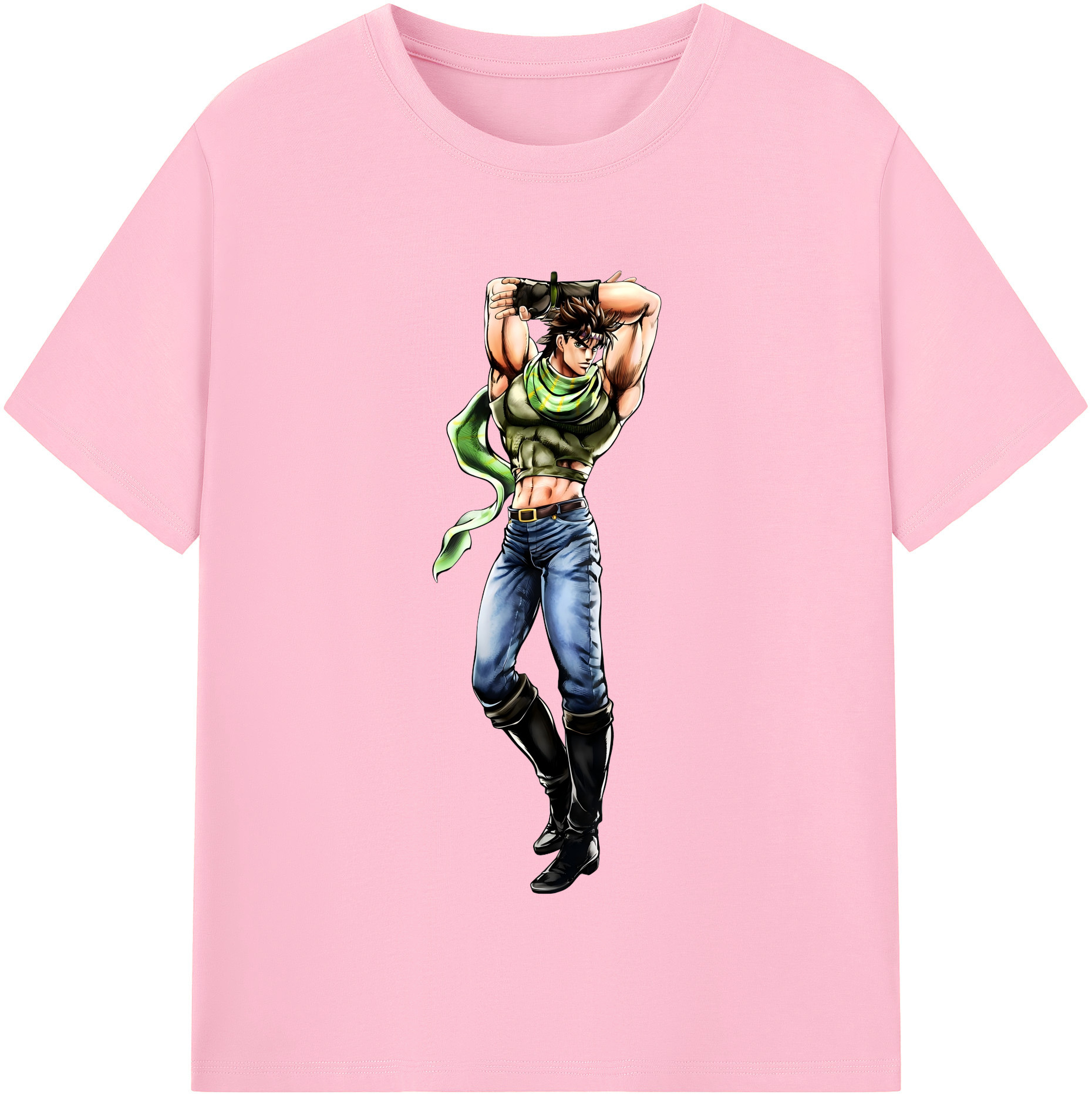 （画像用） ジョジョの奇妙な冒険 ジョセフ?ジョースター JoJo's Bizarre Adventure Joseph Joestar 綿100％半袖Tシャツ（フロントプリント）