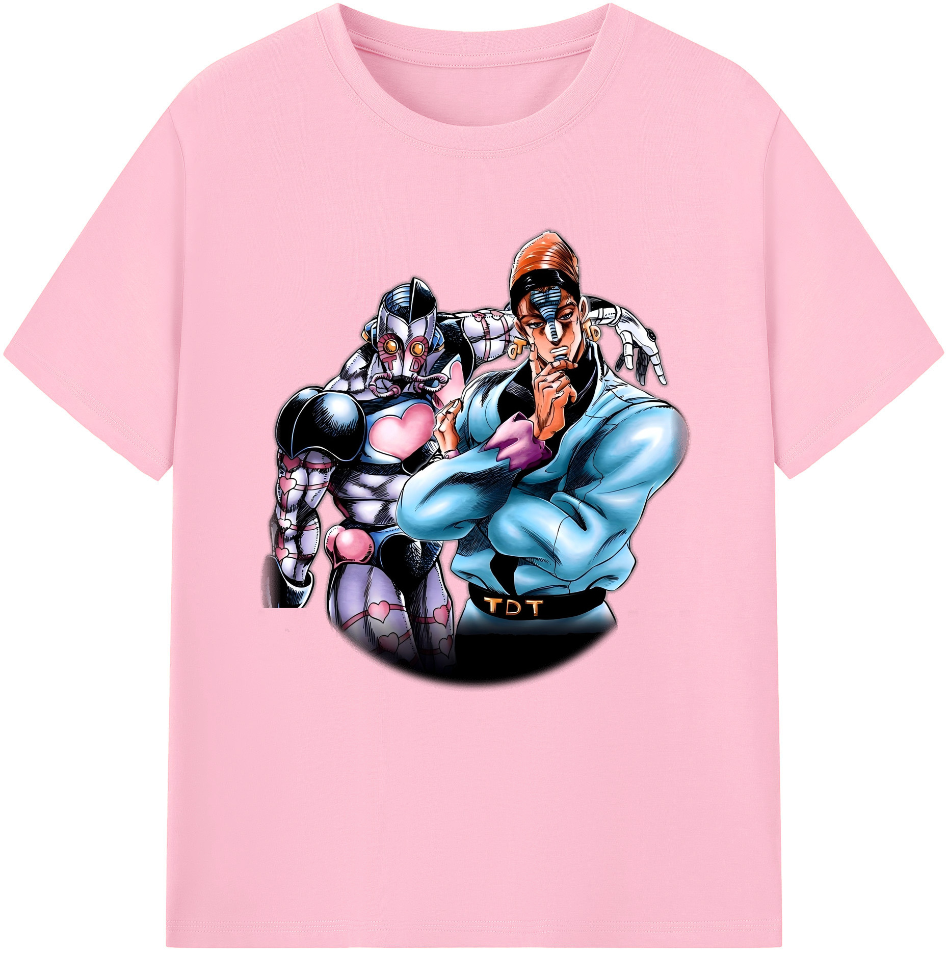 （画像用） ジョジョの奇妙な冒険 ひがしかた じょうすけ JoJo's Bizarre Adventure Higashikata Josuke 綿100％半袖Tシャツ（フロントプリント）