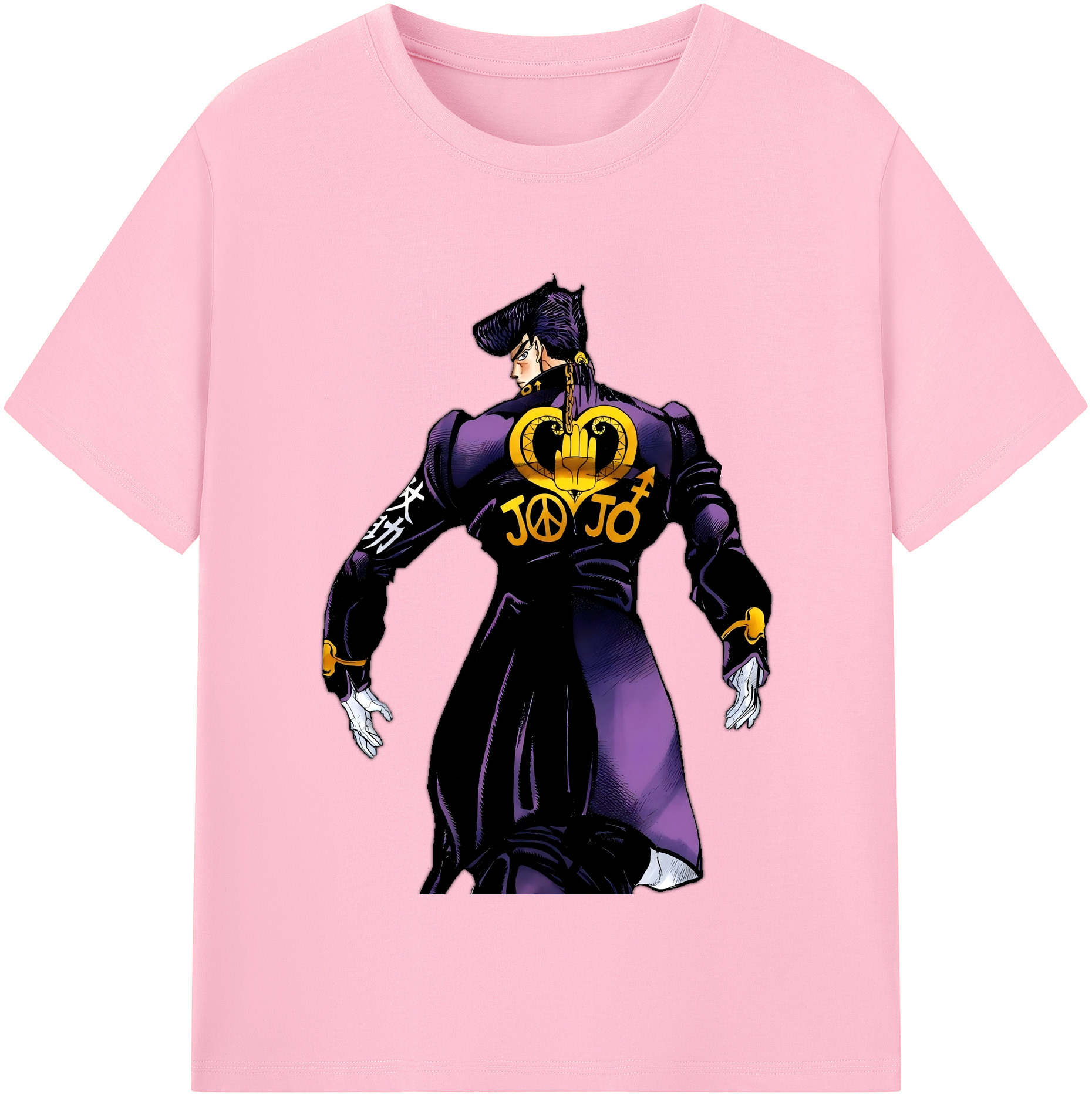 （画像用） ジョジョの奇妙な冒険 ひがしかた じょうすけ JoJo's Bizarre Adventure Higashikata Josuke 綿100％半袖Tシャツ（フロントプリント）