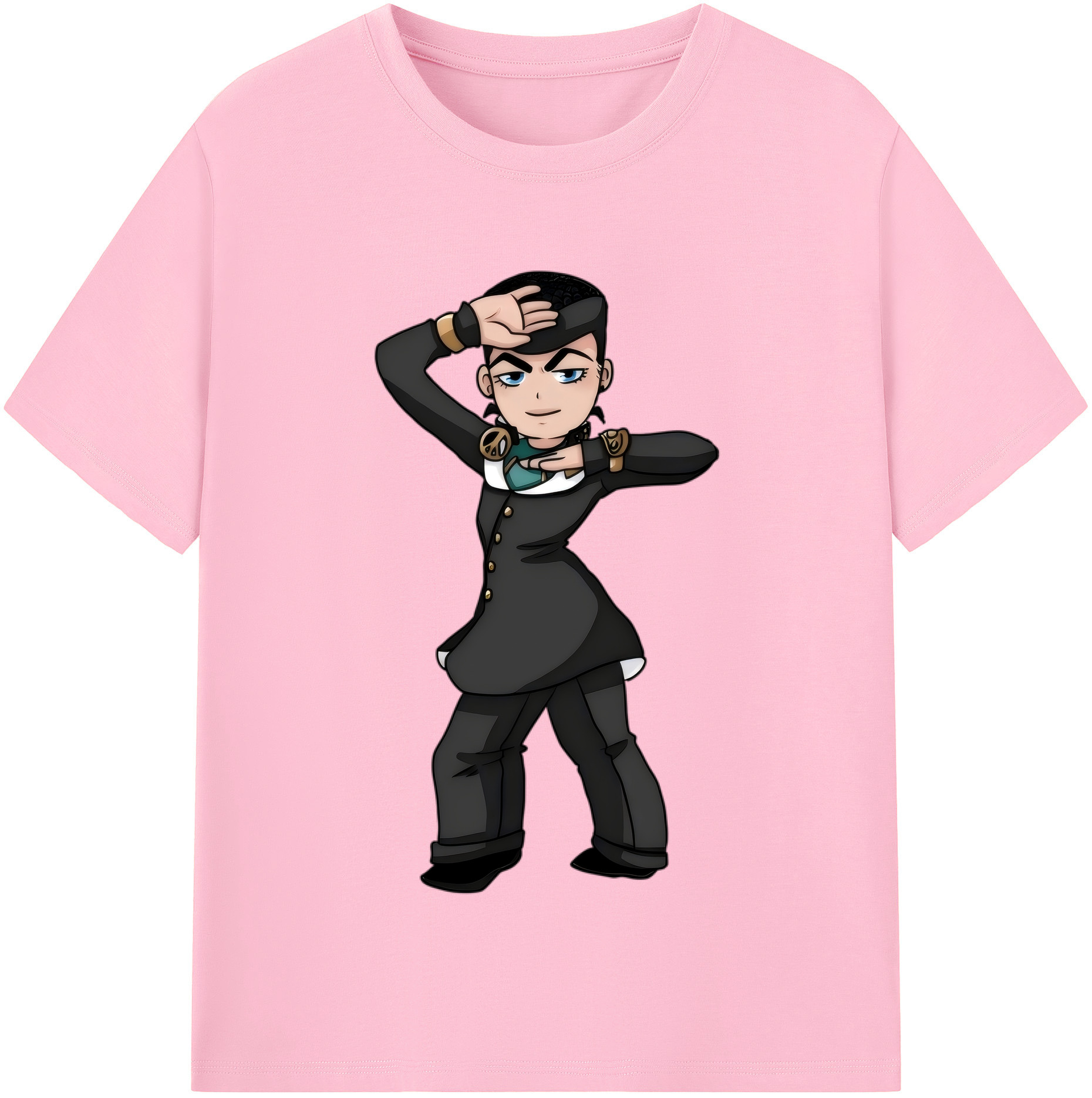 （画像用） ジョジョの奇妙な冒険 ひがしかた じょうすけ JoJo's Bizarre Adventure Higashikata Josuke 綿100％半袖Tシャツ（フロントプリント）