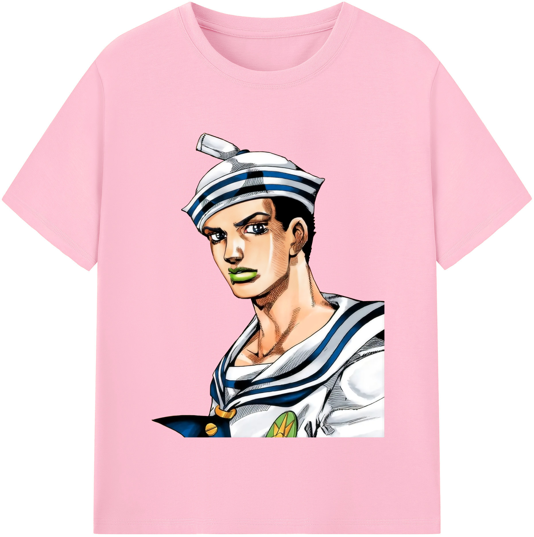 （画像用） ジョジョの奇妙な冒険 東方定助 JoJo's Bizarre Adventure Higashikata Josuke 綿100％半袖Tシャツ（フロントプリント）