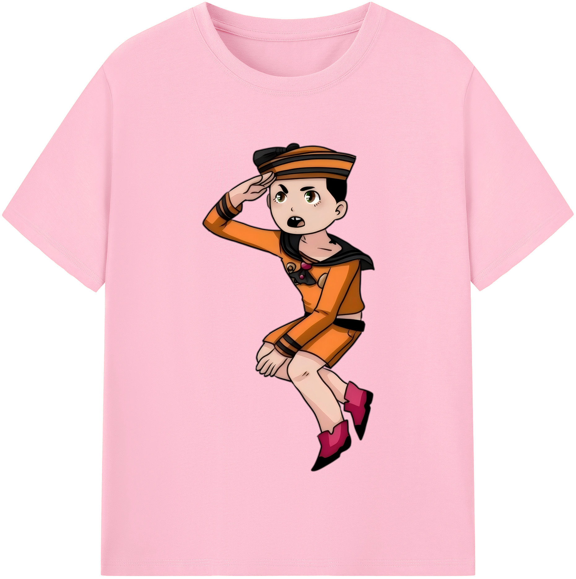 （画像用） ジョジョの奇妙な冒険 東方定助 JoJo's Bizarre Adventure Higashikata Josuke 綿100％半袖Tシャツ（フロントプリント）
