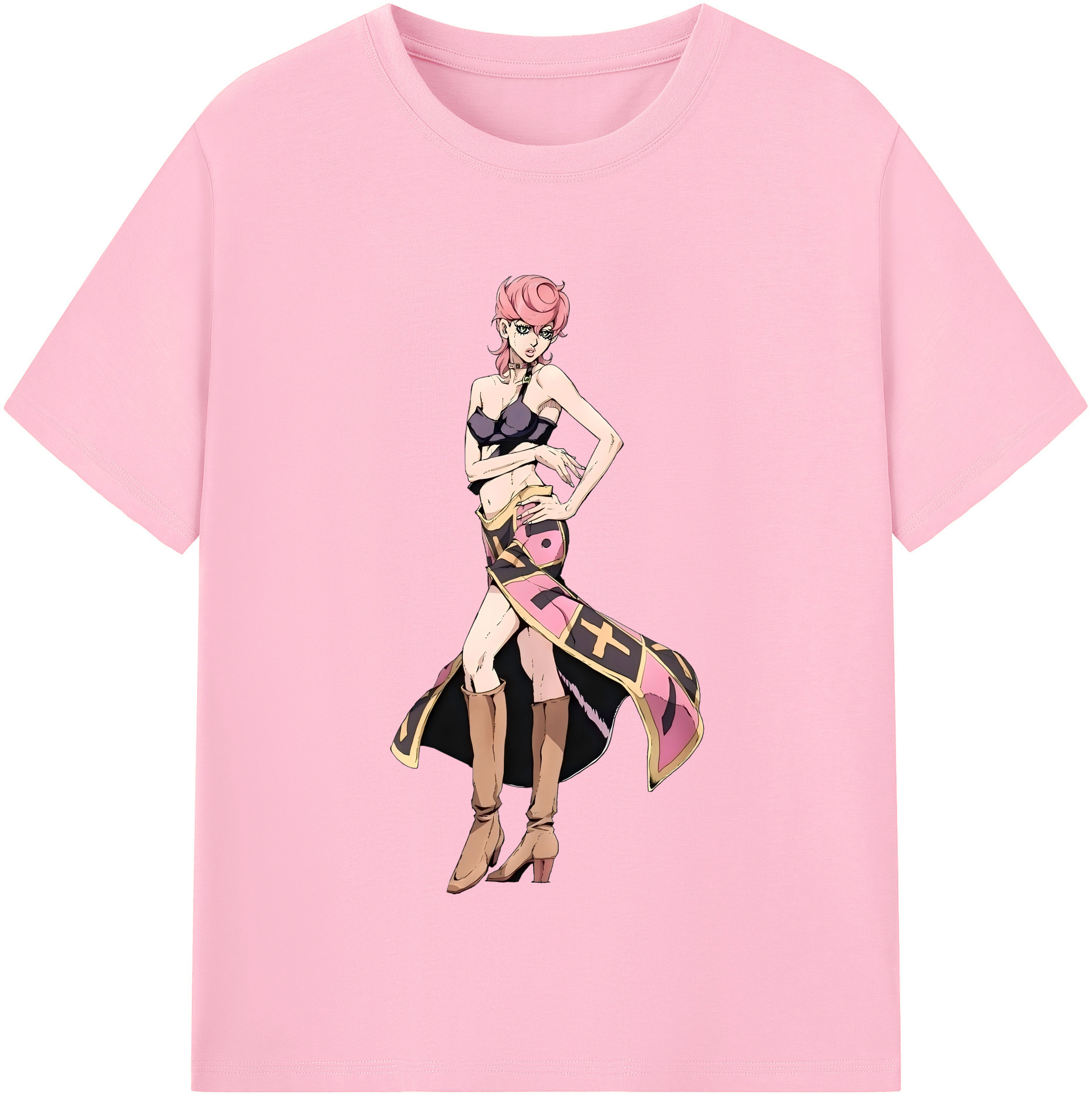 （画像用） ジョジョの奇妙な冒険 トリッシュ?ウナ JoJo's Bizarre Adventure Trish Una 綿100％半袖Tシャツ（フロントプリント）