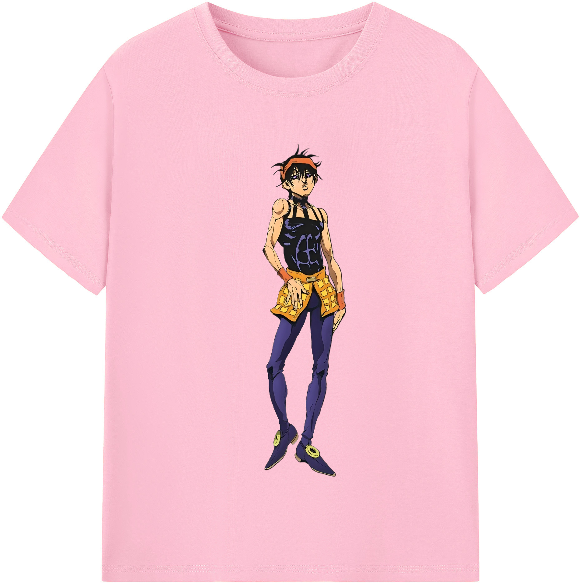 （画像用） ジョジョの奇妙な冒険 ナランチャ?ギルガ JoJo's Bizarre Adventure Narancia Ghirga 綿100％半袖Tシャツ（フロントプリント）