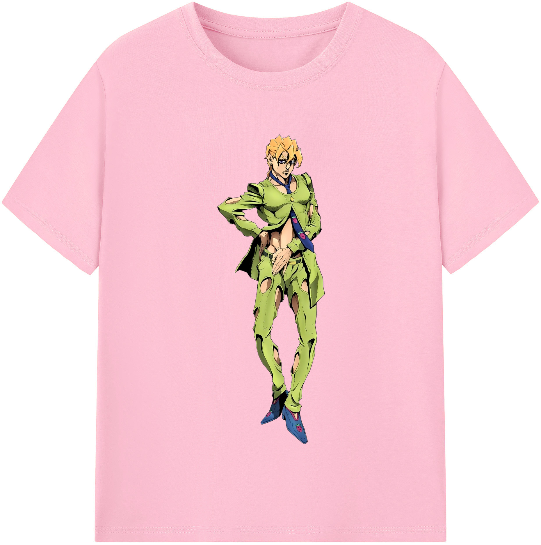 （画像用） ジョジョの奇妙な冒険 パンナコッタ?フー JoJo's Bizarre Adventure Pannacotta Fugo 綿100％半袖Tシャツ（フロントプリント）