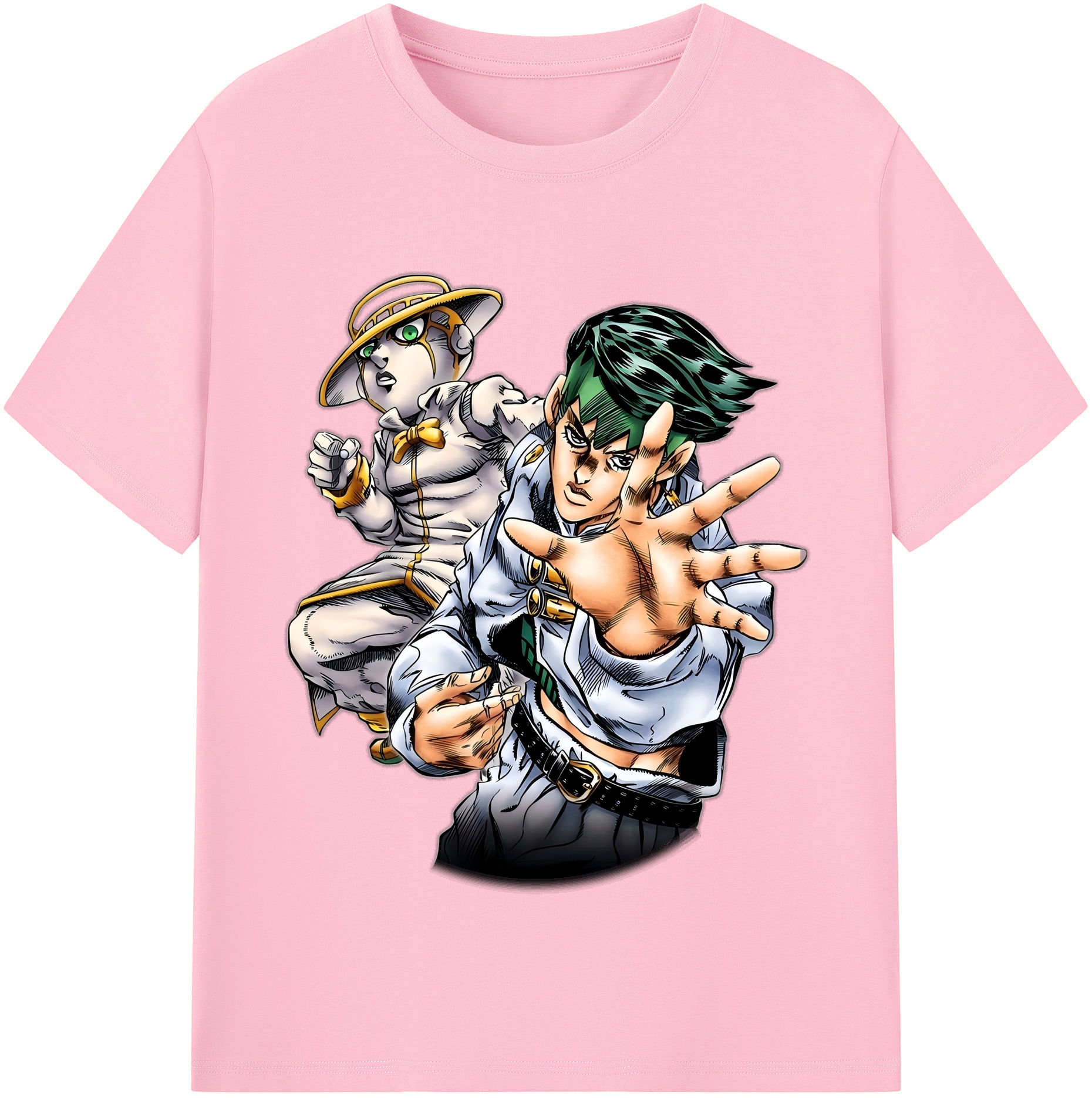 （画像用） ジョジョの奇妙な冒険 岸辺 露伴（きしべ ろはん） JoJo's Bizarre Adventure Rohan Kishibe 綿100％半袖Tシャツ（フロントプリント）