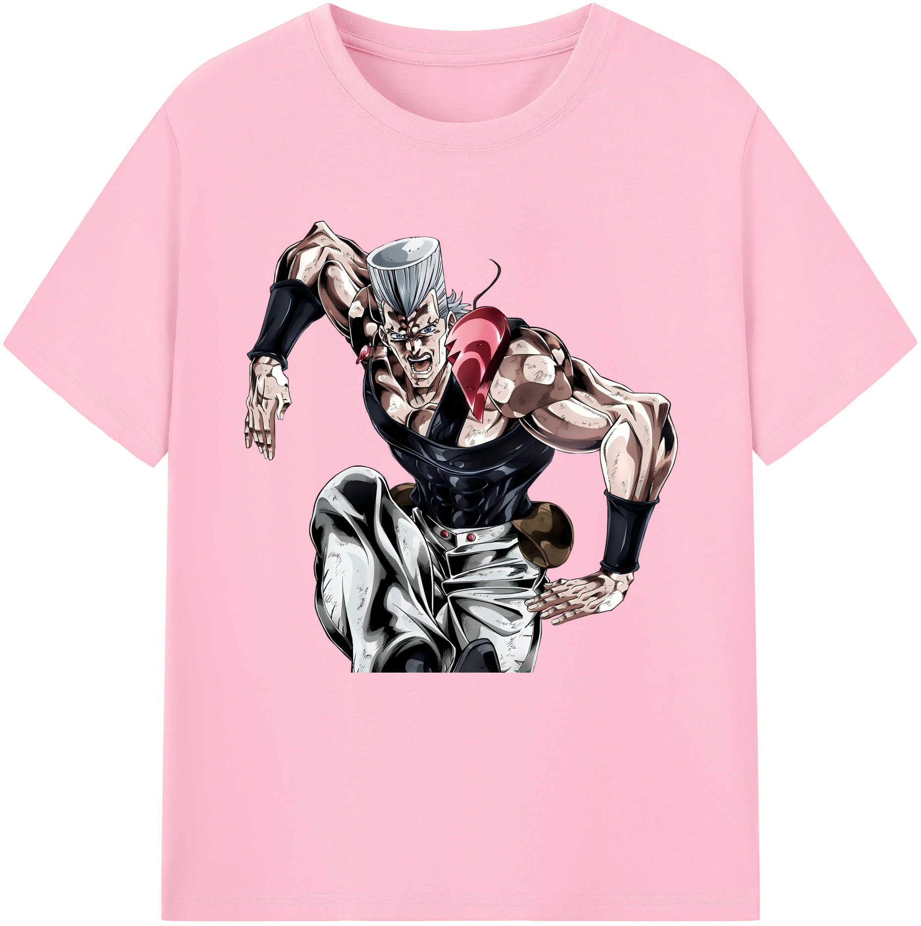 （画像用） ジョジョの奇妙な冒険 ジャン＝ピエール?ポルナレフ JoJo's Bizarre Adventure Jan Pierre Polnareff 綿100％半袖Tシャツ（フロントプリント）