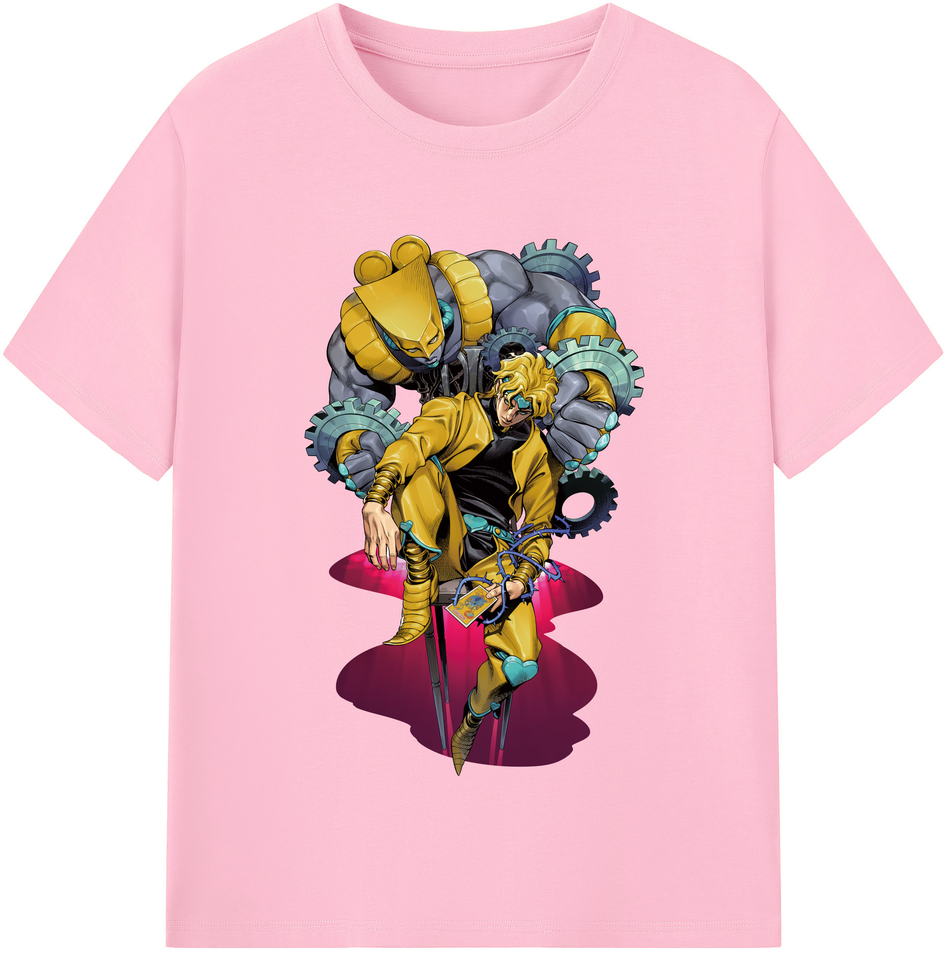 （画像用） ジョジョの奇妙な冒険 ディオ?ブランドー JoJo's Bizarre Adventure Dio Brando 綿100％半袖Tシャツ（フロントプリント）