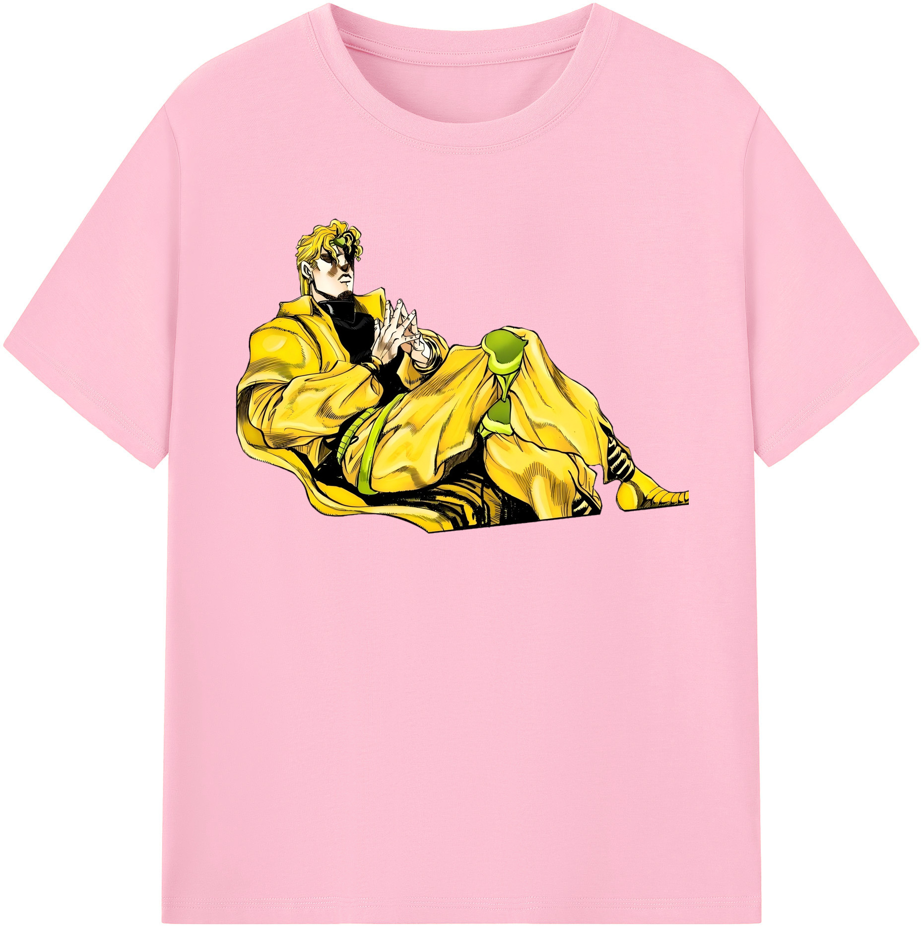 （画像用） ジョジョの奇妙な冒険 ディオ?ブランドー JoJo's Bizarre Adventure Dio Brando 綿100％半袖Tシャツ（フロントプリント）