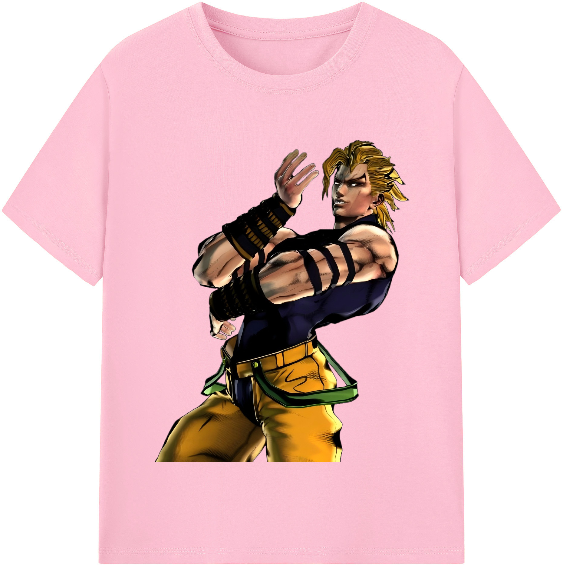 （画像用） ジョジョの奇妙な冒険 ディオ?ブランドー JoJo's Bizarre Adventure Dio Brando 綿100％半袖Tシャツ（フロントプリント）