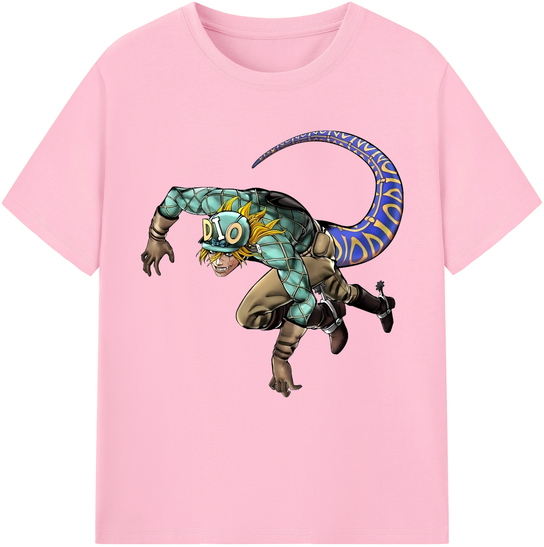 （画像用） ジョジョの奇妙な冒険 ディオ?ブランドー JoJo's Bizarre Adventure Dio Brando 綿100％半袖Tシャツ（フロントプリント）