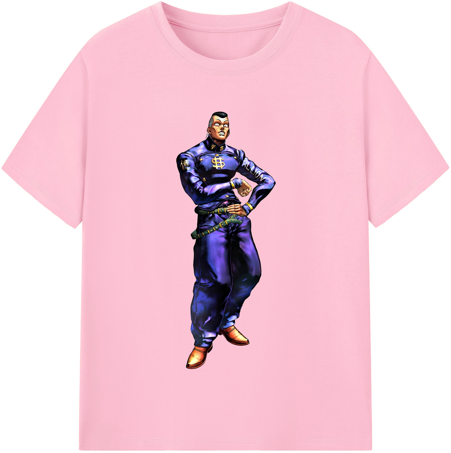 （画像用） ジョジョの奇妙な冒険 虹村億泰 にじむら おくやす JoJo's Bizarre Adventure Nijimura Okuyasu 綿100％半袖Tシャツ（フロントプリント）