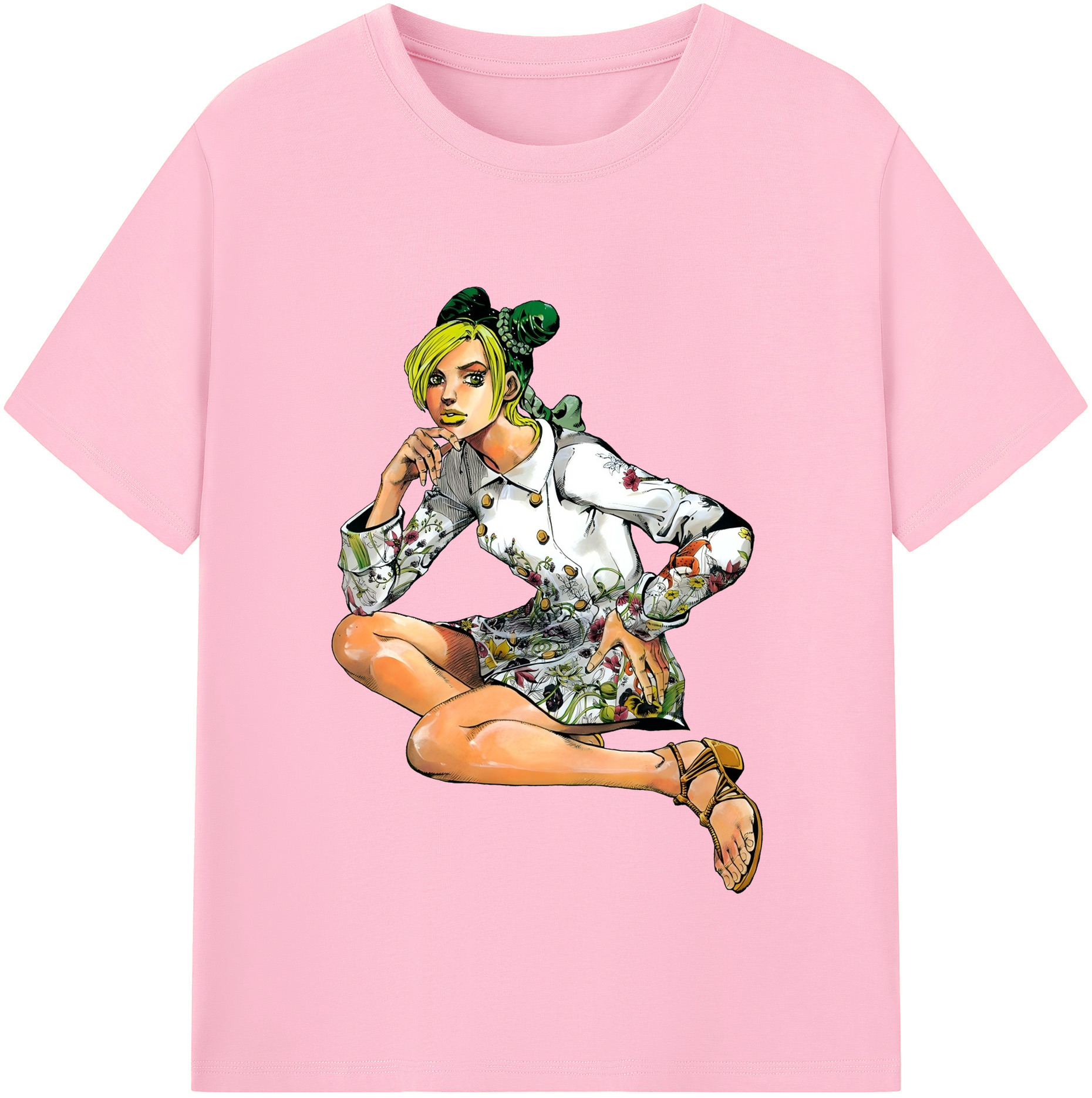 （画像用） "ジョジョの奇妙な冒険 くうじょう ジョリーン JoJo's Bizarre Adventure Jolyne Cujoh " 綿100％半袖Tシャツ（フロントプリント）