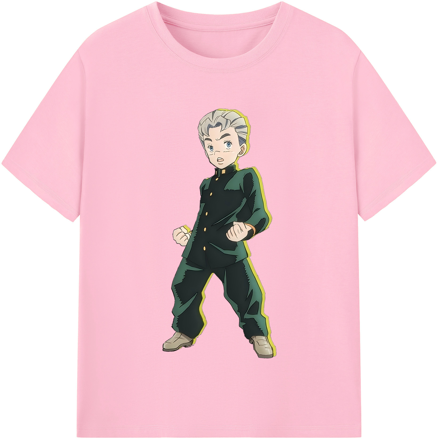 （画像用） ジョジョの奇妙な冒険 広瀨康一 JoJo's Bizarre Adventure Hirose Koichi 綿100％半袖Tシャツ（フロントプリント）