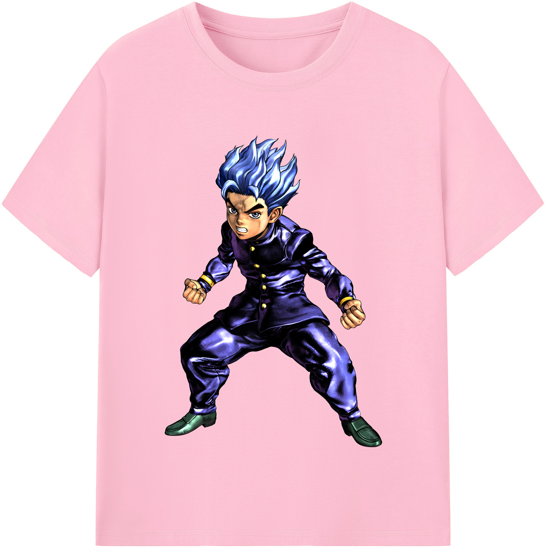 （画像用） ジョジョの奇妙な冒険 広瀨康一 JoJo's Bizarre Adventure Hirose Koichi 綿100％半袖Tシャツ（フロントプリント）