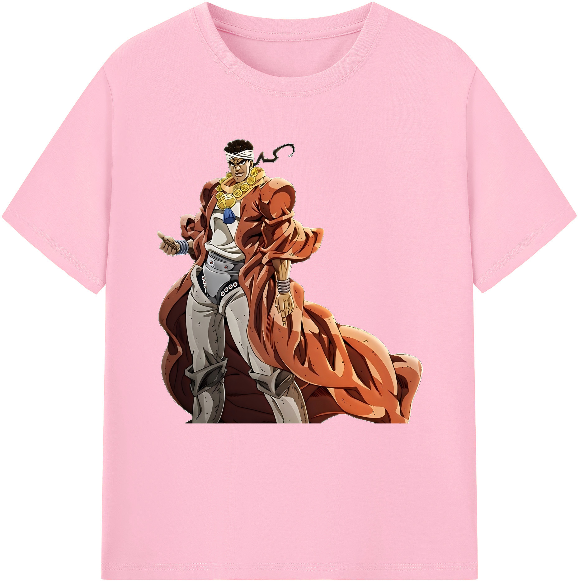 （画像用） ジョジョの奇妙な冒険 ムハンマド?アブドゥル JoJo's Bizarre Adventure Muhammad Avdol 綿100％半袖Tシャツ（フロントプリント）