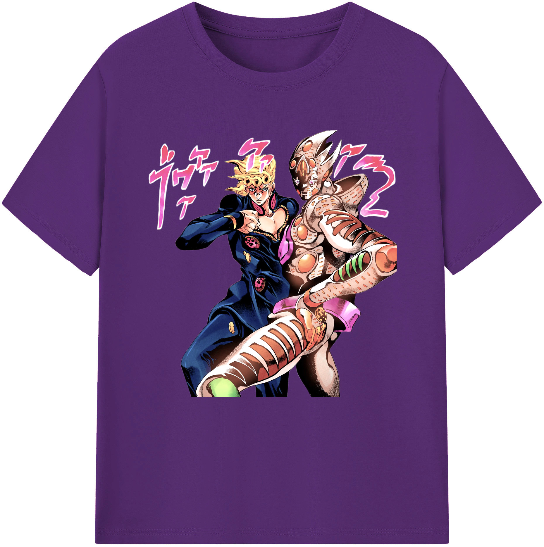 （画像用） ジョジョの奇妙な冒険 ジョルノ?ジョバァーナ JoJo's Bizarre Adventure Giorno Giovanna 綿100％半袖Tシャツ（フロントプリント）