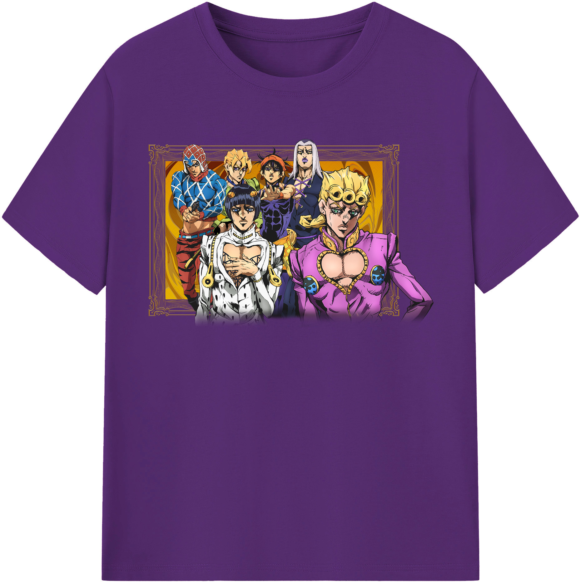 （画像用） ジョジョの奇妙な冒険 ジョルノ?ジョバァーナ JoJo's Bizarre Adventure Giorno Giovanna 綿100％半袖Tシャツ（フロントプリント）