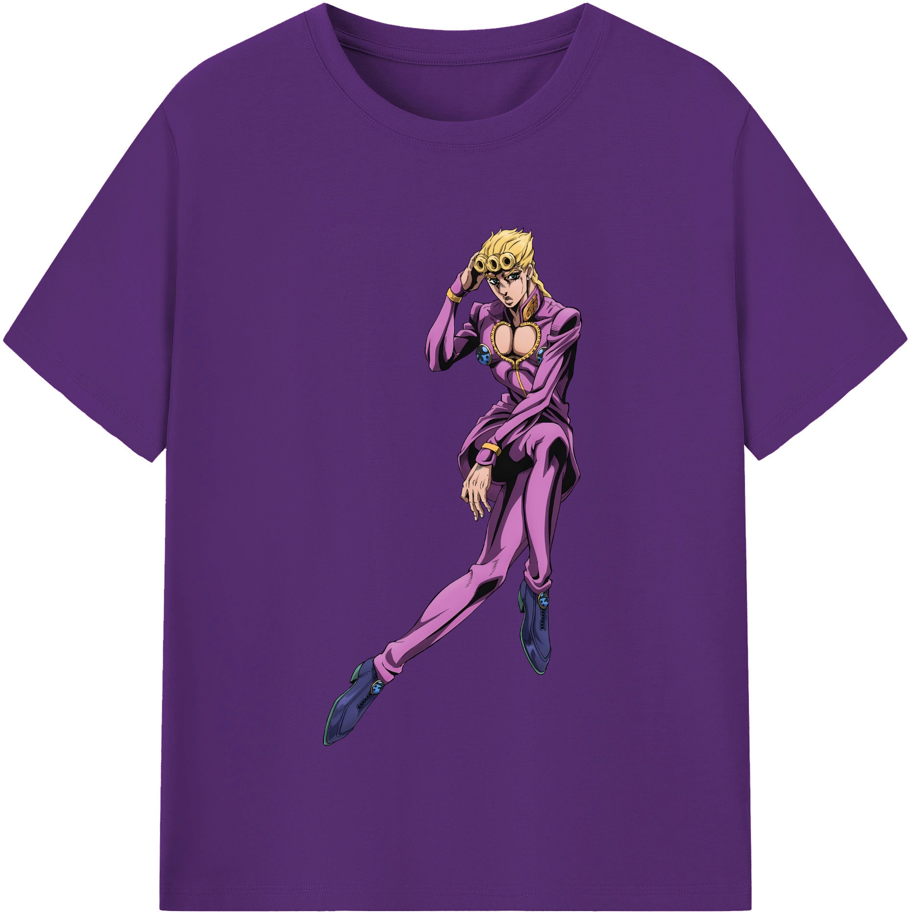 （画像用） ジョジョの奇妙な冒険 ジョルノ?ジョバァーナ JoJo's Bizarre Adventure Giorno Giovanna 綿100％半袖Tシャツ（フロントプリント）