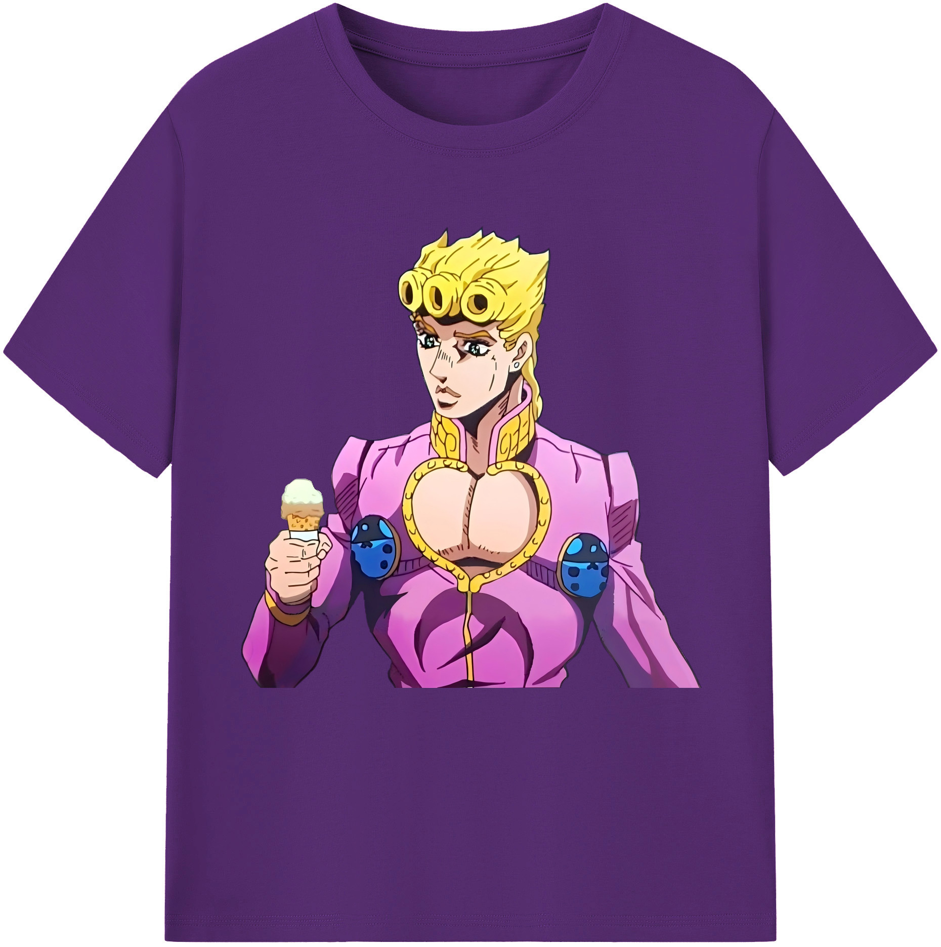 （画像用） ジョジョの奇妙な冒険 ジョルノ?ジョバァーナ JoJo's Bizarre Adventure Giorno Giovanna 綿100％半袖Tシャツ（フロントプリント）