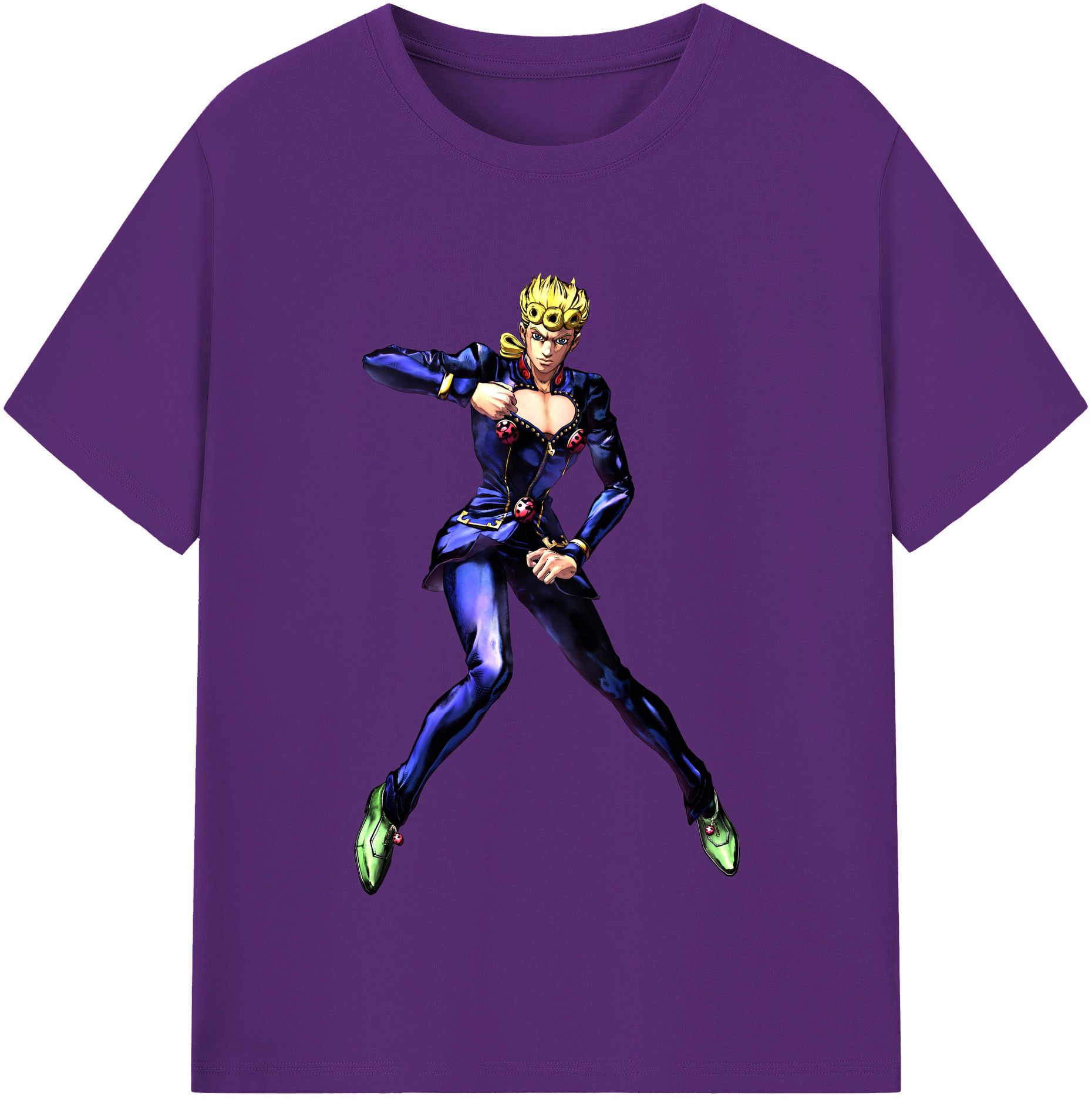 （画像用） ジョジョの奇妙な冒険 ジョルノ?ジョバァーナ JoJo's Bizarre Adventure Giorno Giovanna 綿100％半袖Tシャツ（フロントプリント）