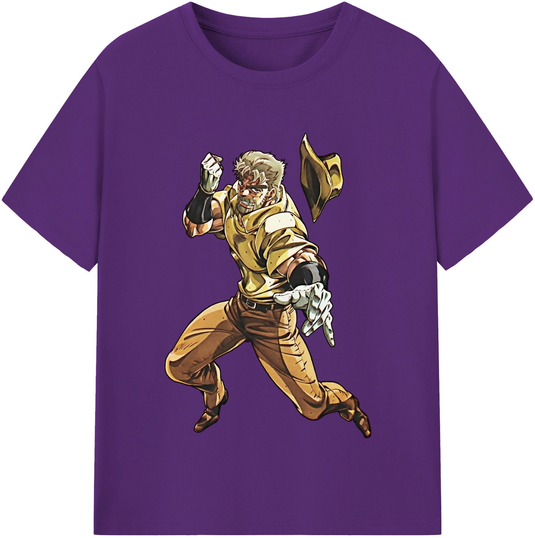 （画像用） ジョジョの奇妙な冒険 ジョセフ?ジョースター JoJo's Bizarre Adventure Joseph Joestar 綿100％半袖Tシャツ（フロントプリント）