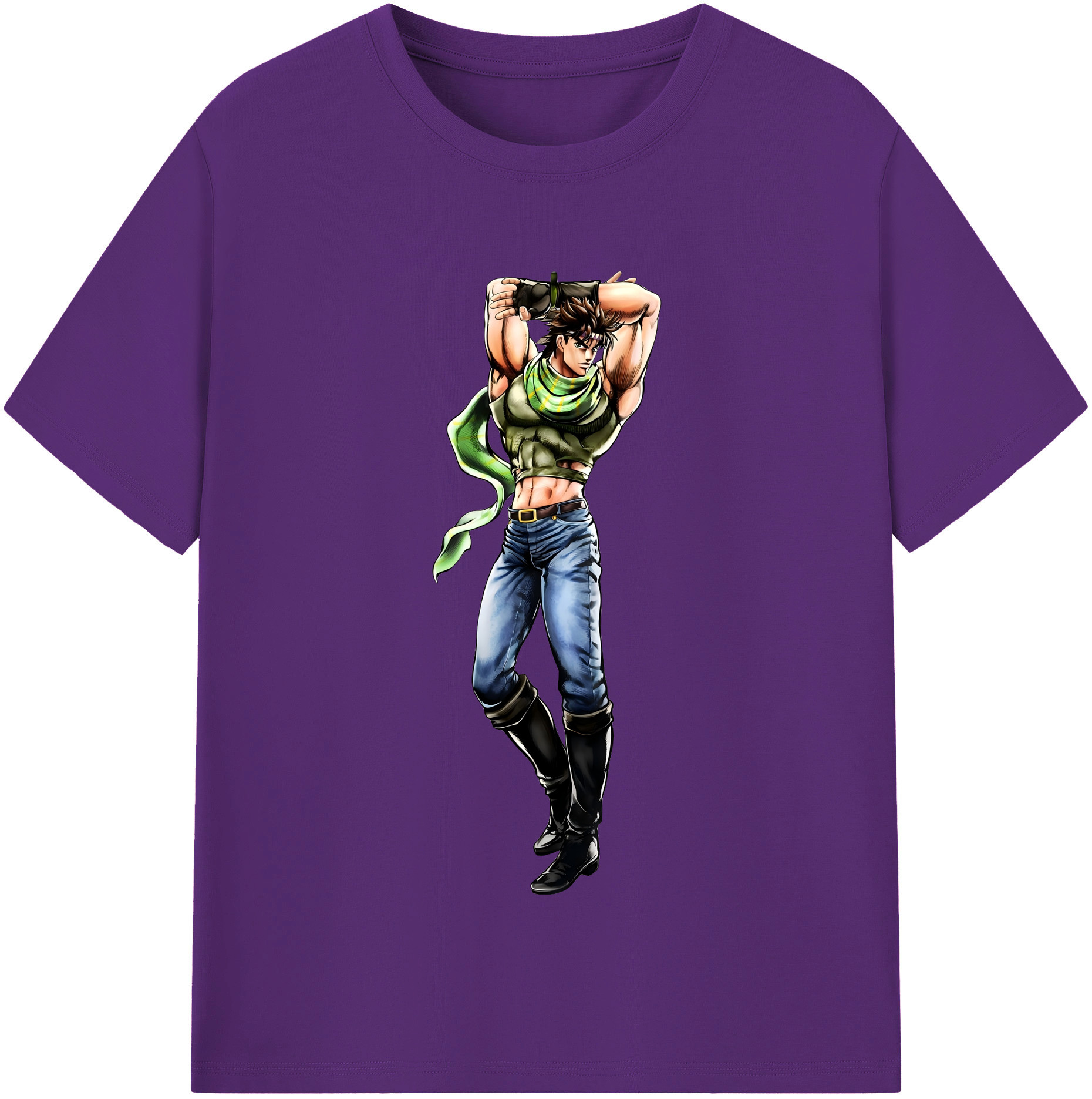 （画像用） ジョジョの奇妙な冒険 ジョセフ?ジョースター JoJo's Bizarre Adventure Joseph Joestar 綿100％半袖Tシャツ（フロントプリント）