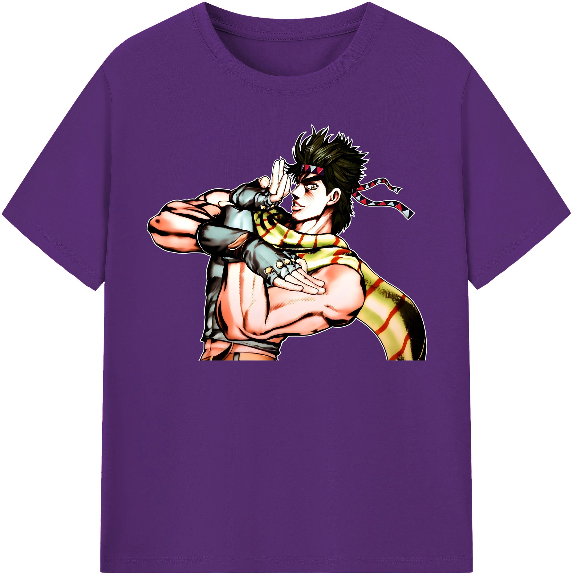 （画像用） ジョジョの奇妙な冒険 ジョセフ?ジョースター JoJo's Bizarre Adventure Joseph Joestar 綿100％半袖Tシャツ（フロントプリント）