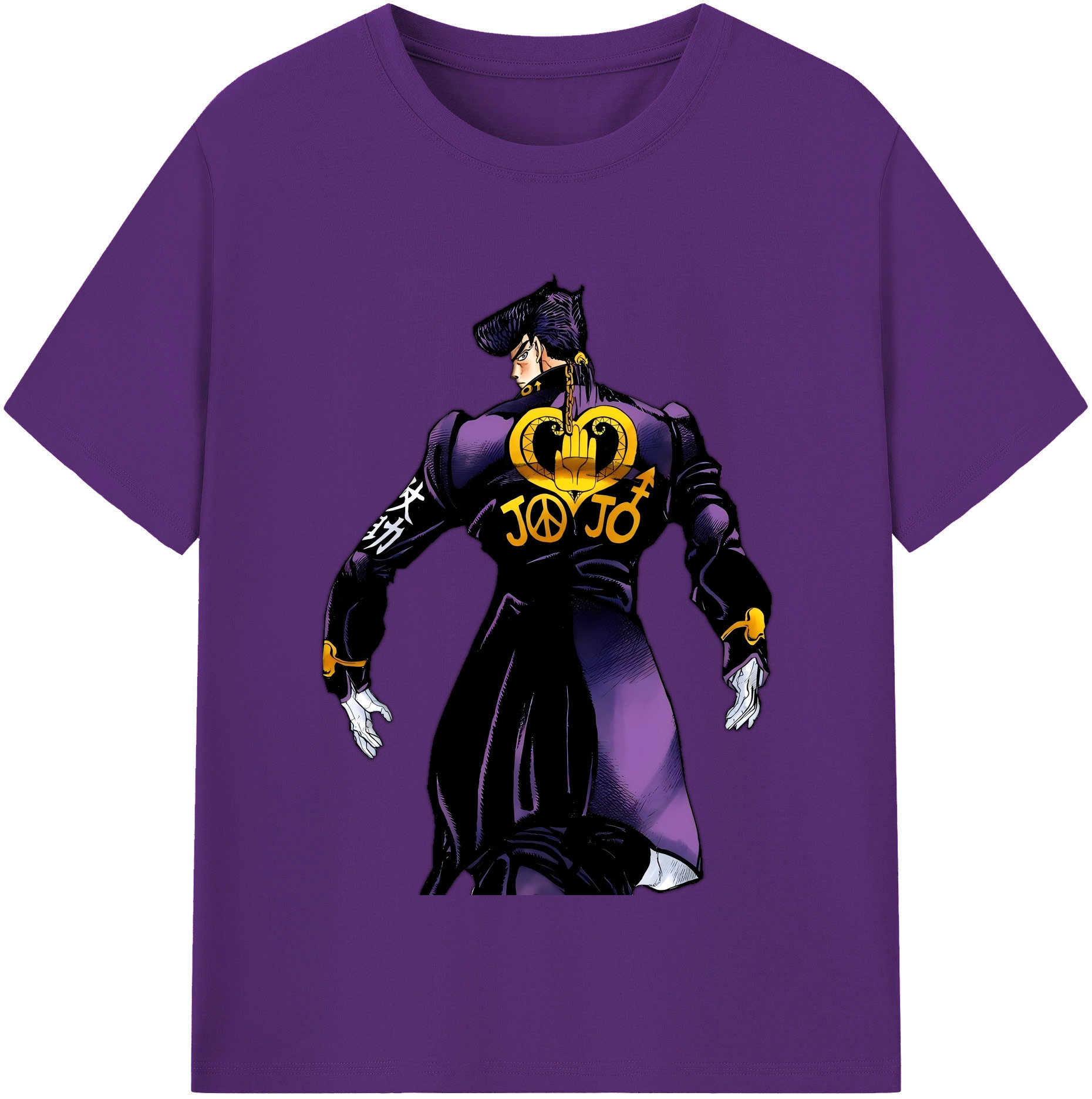 （画像用） ジョジョの奇妙な冒険 ひがしかた じょうすけ JoJo's Bizarre Adventure Higashikata Josuke 綿100％半袖Tシャツ（フロントプリント）