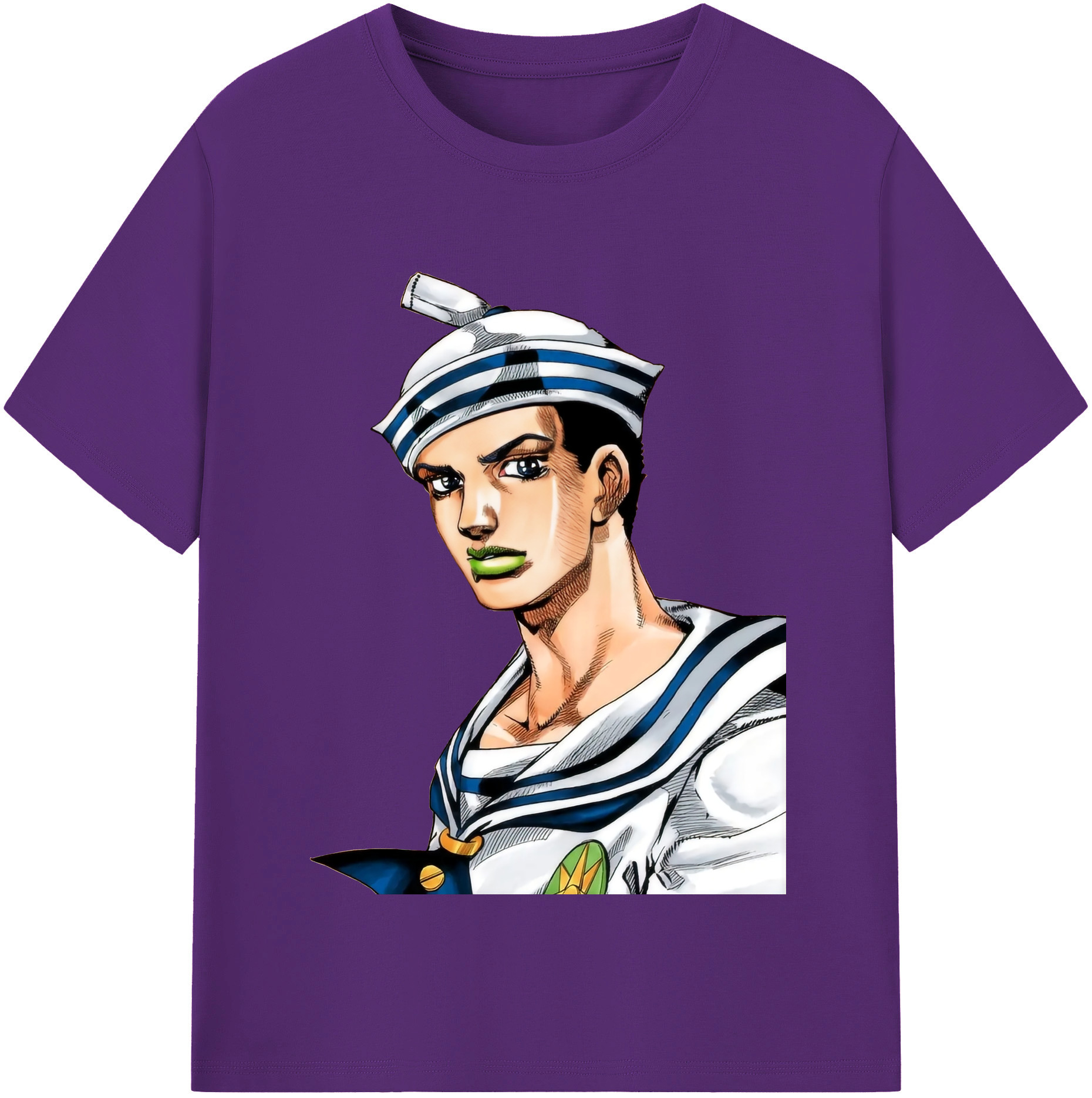 （画像用） ジョジョの奇妙な冒険 東方定助 JoJo's Bizarre Adventure Higashikata Josuke 綿100％半袖Tシャツ（フロントプリント）