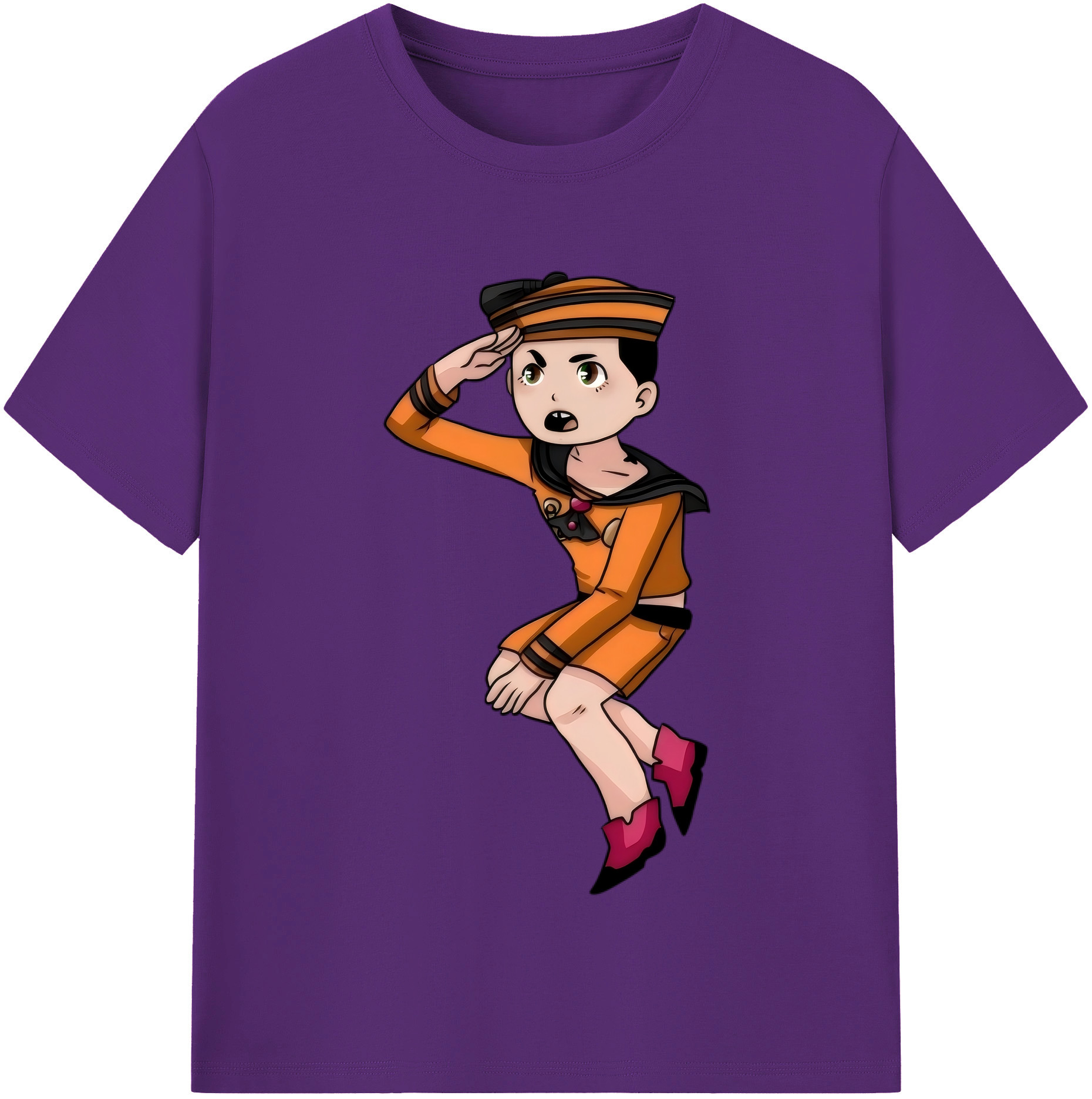 （画像用） ジョジョの奇妙な冒険 東方定助 JoJo's Bizarre Adventure Higashikata Josuke 綿100％半袖Tシャツ（フロントプリント）