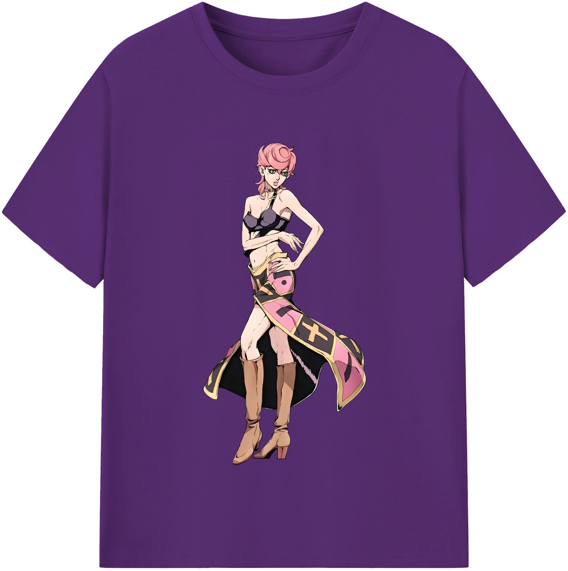 （画像用） ジョジョの奇妙な冒険 トリッシュ?ウナ JoJo's Bizarre Adventure Trish Una 綿100％半袖Tシャツ（フロントプリント）