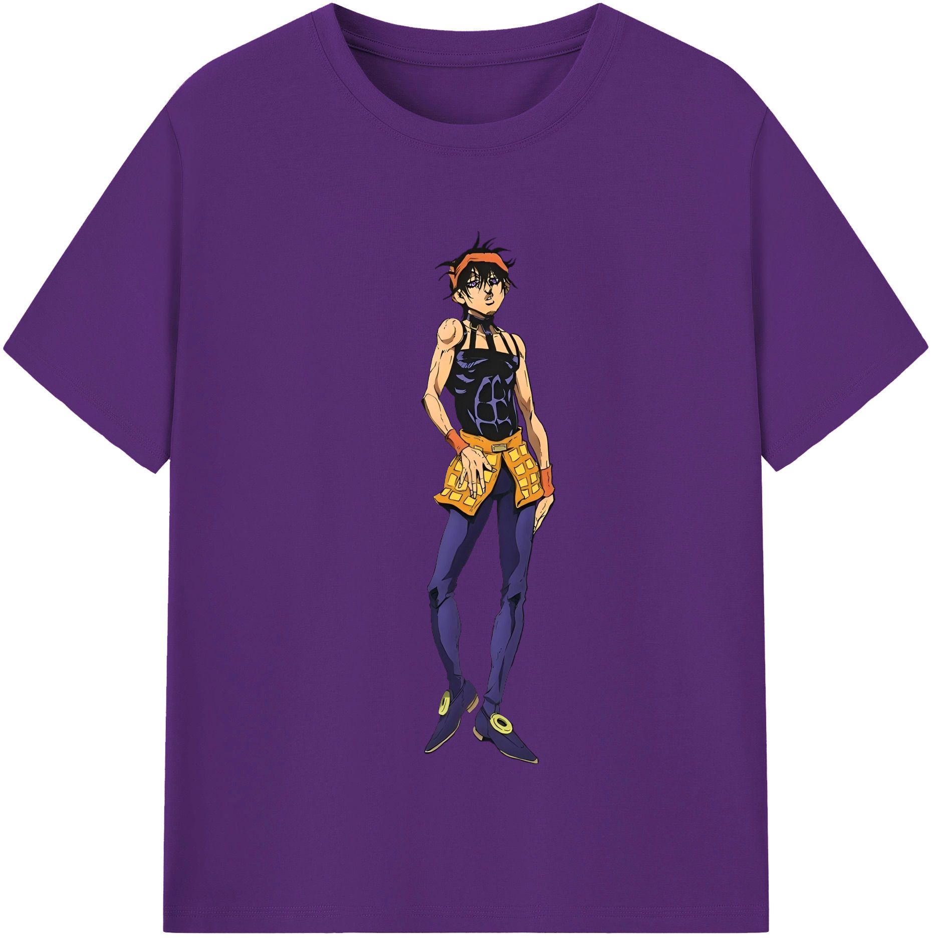 （画像用） ジョジョの奇妙な冒険 ナランチャ?ギルガ JoJo's Bizarre Adventure Narancia Ghirga 綿100％半袖Tシャツ（フロントプリント）